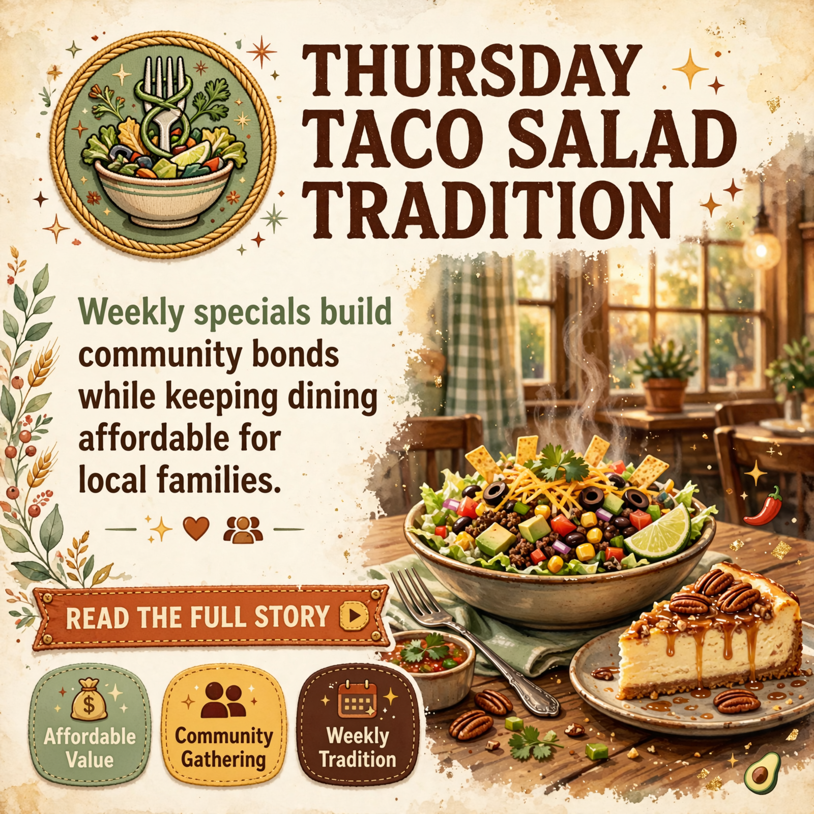 Featured image for "🌮 Cagle Mountain Restaurant 's Thursday Taco Salad Special Brings Value to Dunlap Diners"
