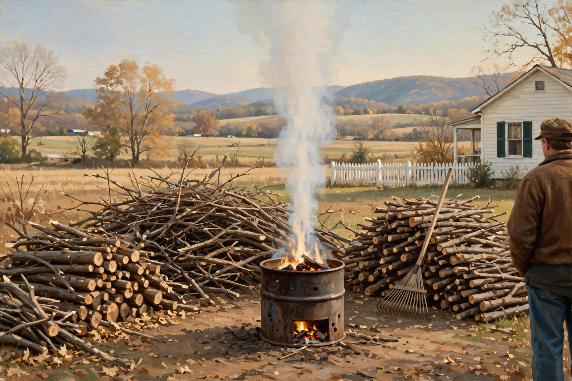 Illustration for 🔥 Burn Permits Start Oct. 15 — Storm Limbs Wait for a Calm Day