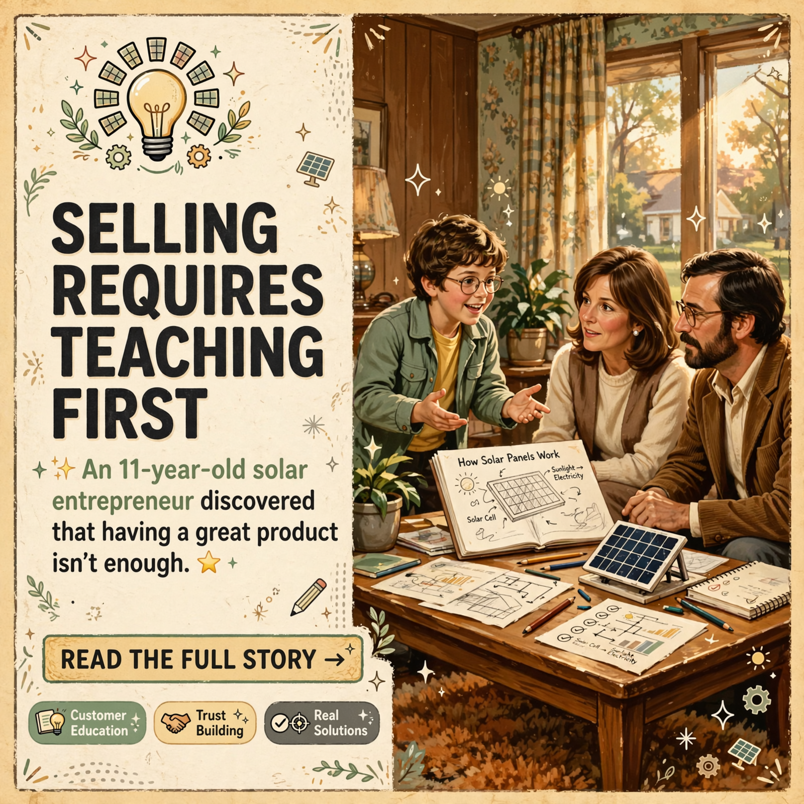 Featured image for "Marketing Without the Mumbo Jumbo: What an 11-Year-Old Solar Panel Salesman Learned the Hard Way"