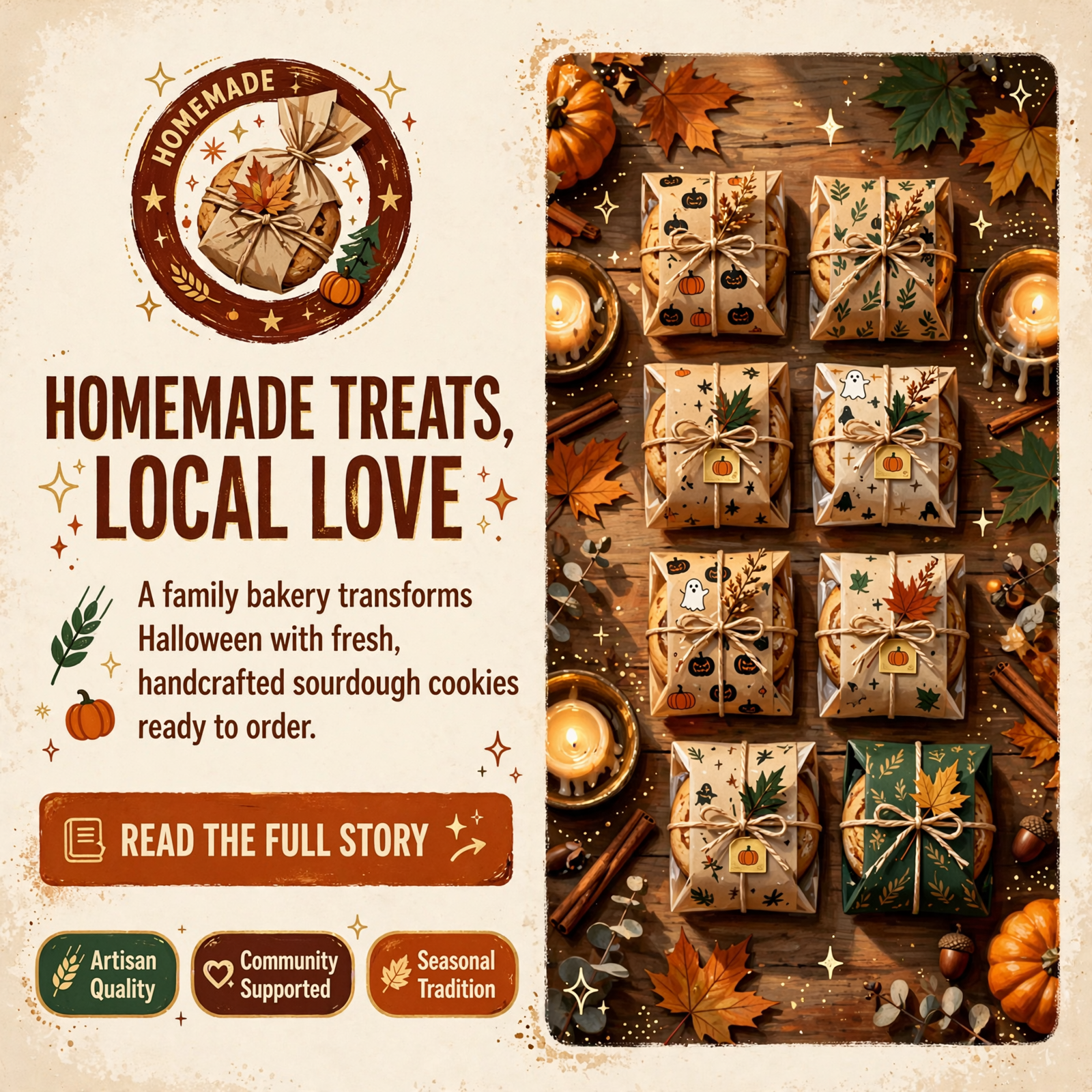 Featured image for "🎃 The Rustic Raccoon Opens Halloween Mini Cookie Pre-Orders in Crossville"