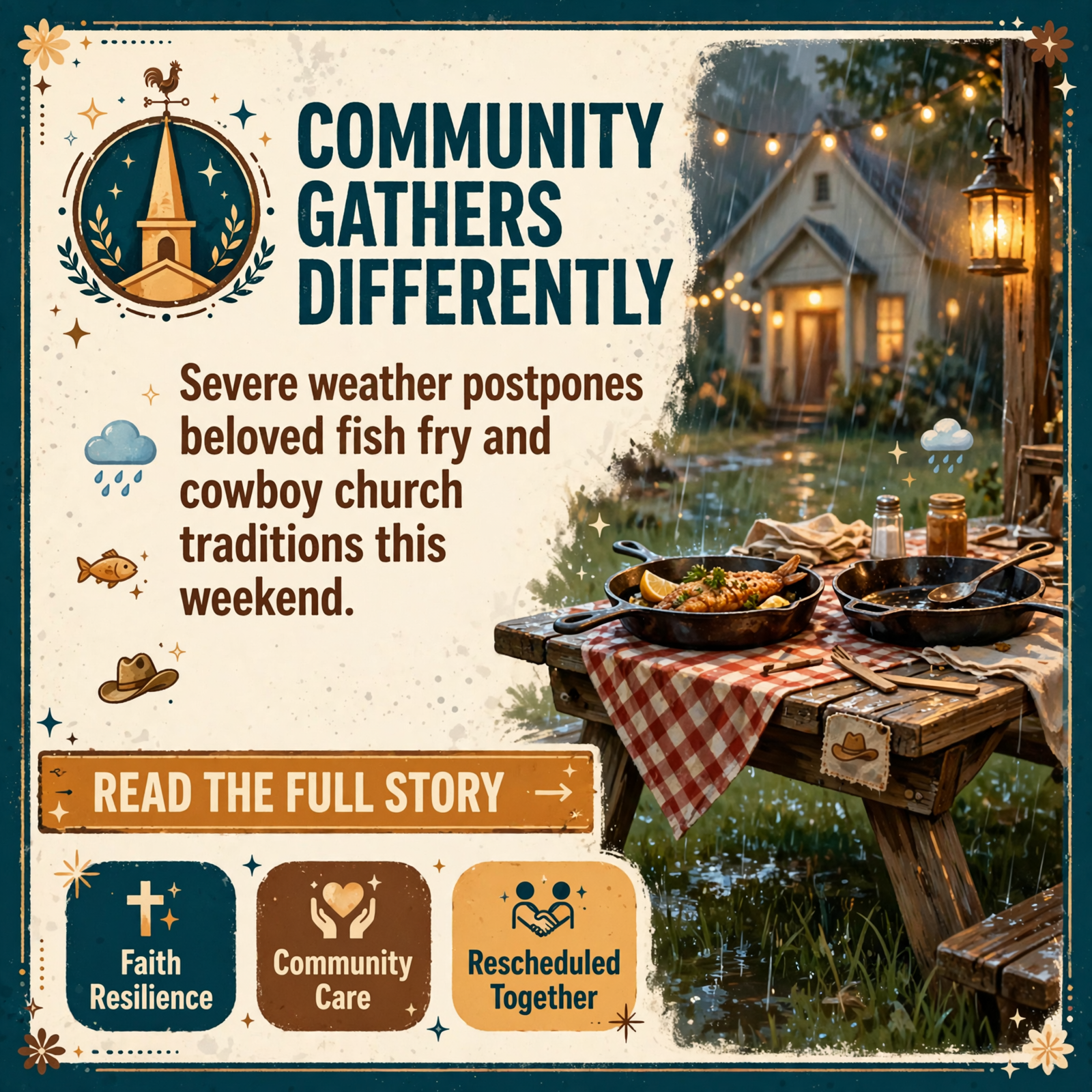⛈️ Fish Fry and Cowboy Church Events Postponed Due to Severe Weather — Featured Image Featured image for "⛈️ Fish Fry and Cowboy Church Events Postponed Due to Severe Weather"