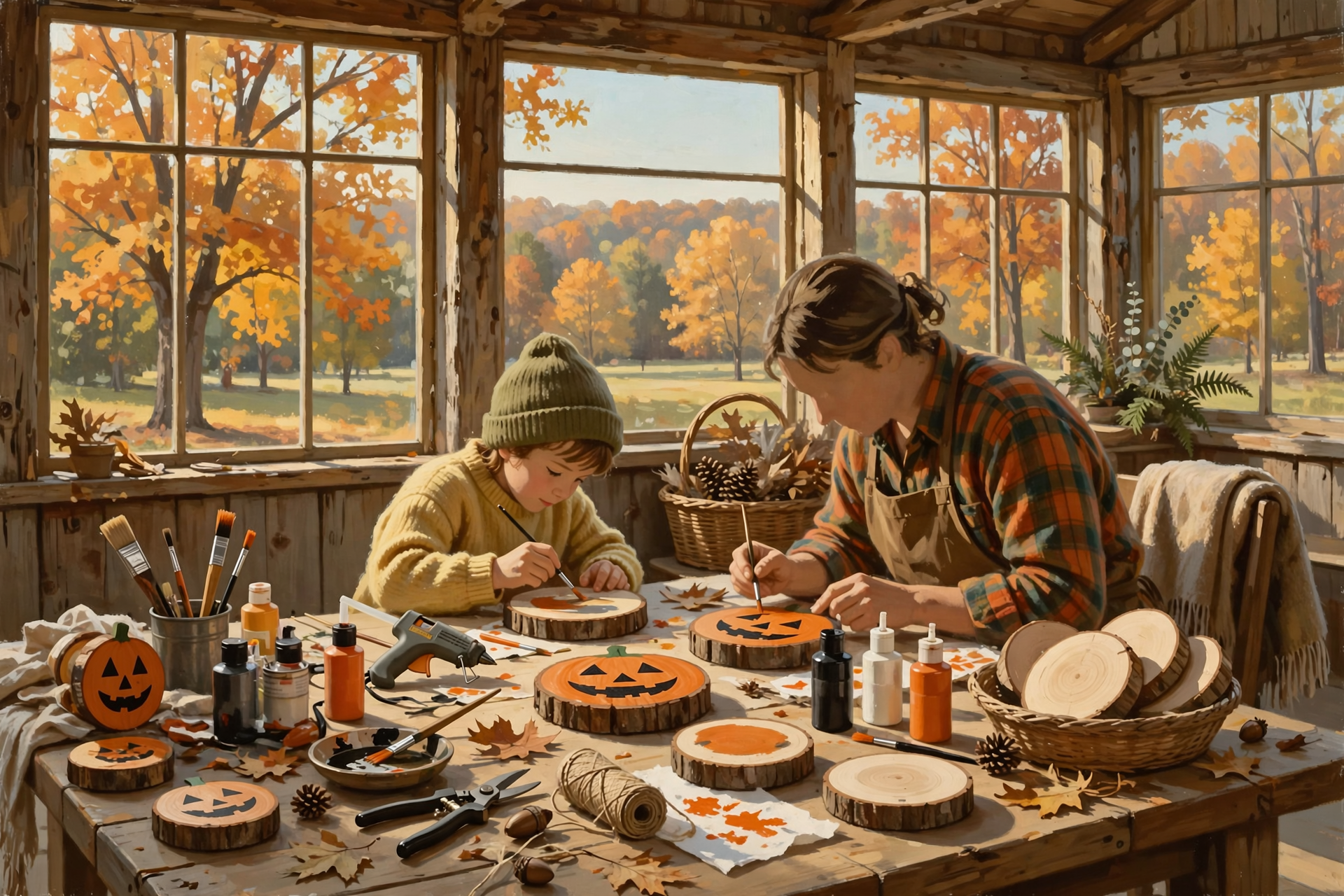 Illustration for 🪵 Paint a Jack-O-Lantern From a Park Tree