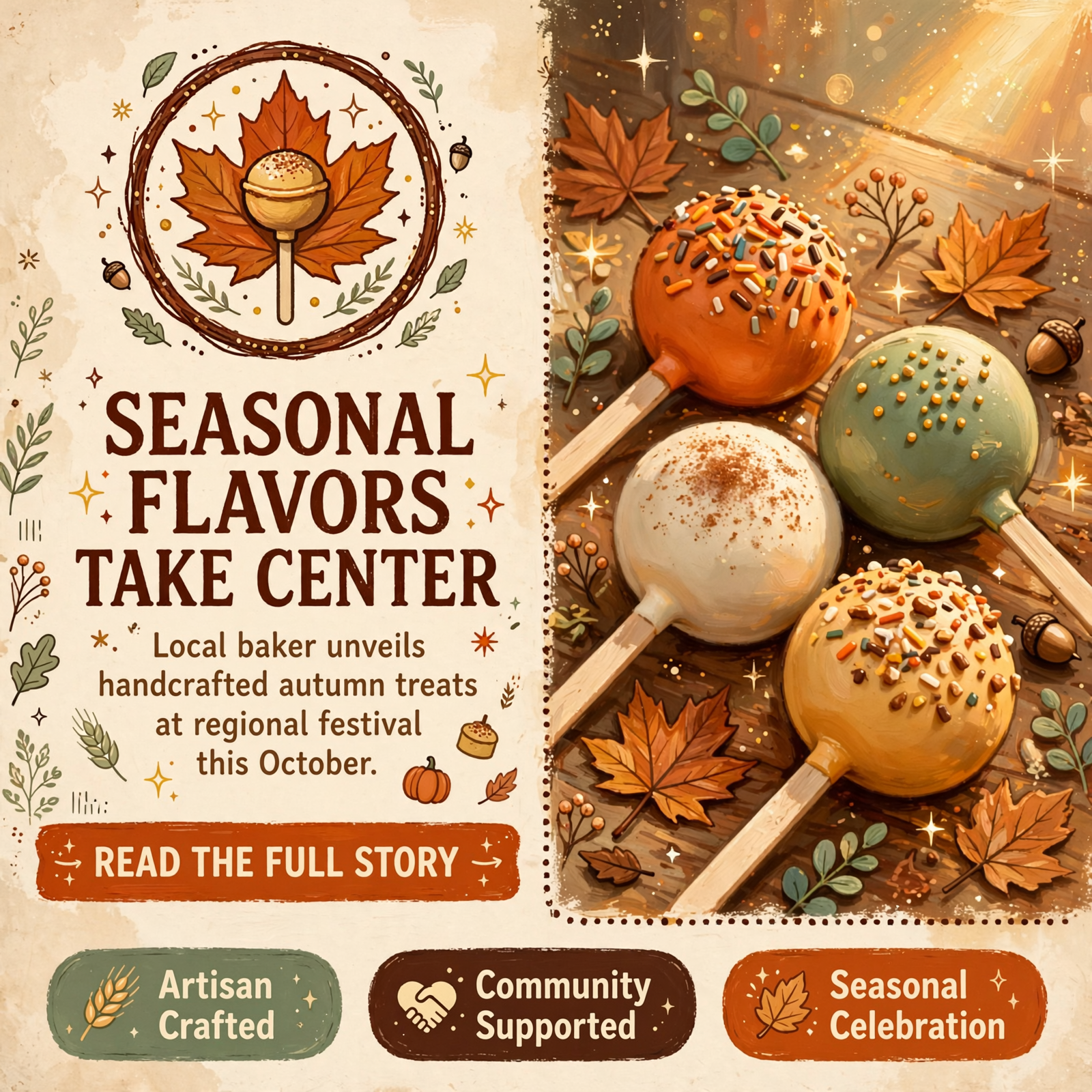 Featured image for "🎃 Cake Pops By Chelsey Brings Seasonal Flavors to Pumpkin Fest October 17th"