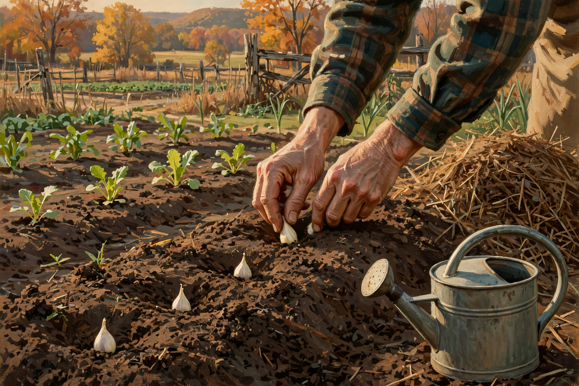 Illustration for 🧄 October Garden Jobs: Garlic in the Ground, Greens in the Row and a Soil Test in the Mail
