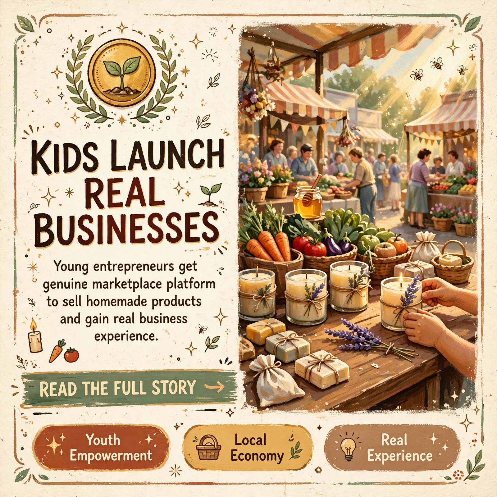 Featured image for "🌱 Young Entrepreneurs Day Comes to Dunlap Farmers Market - Kids Invited to Sell Handmade and Homegrown Products"