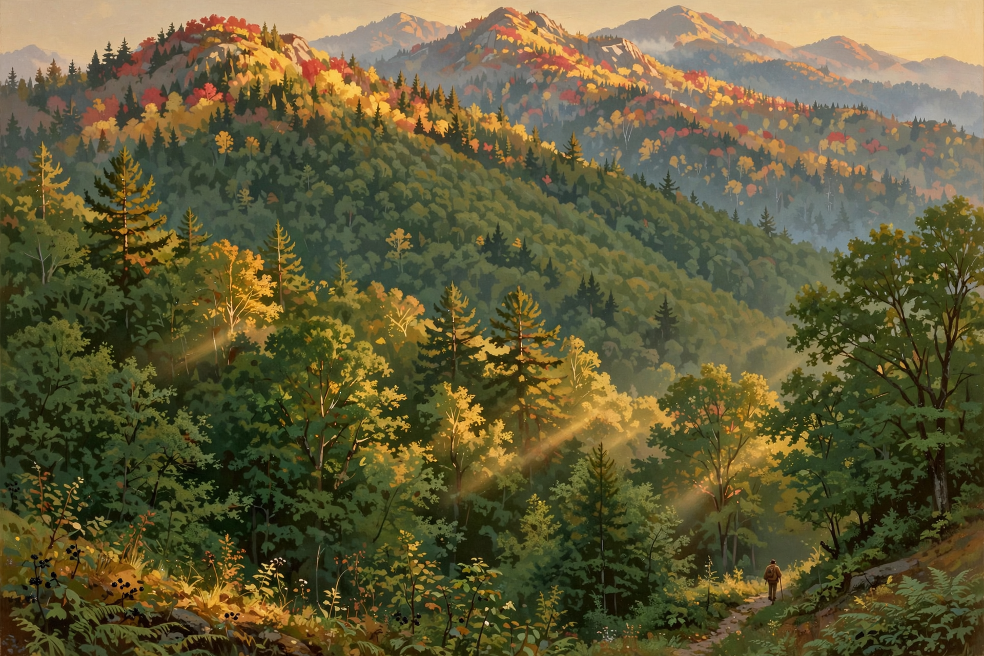 Illustration for 🍁 Fall Color Is Climbing Down the Mountains, but Ours Is Still a Few Weeks Off