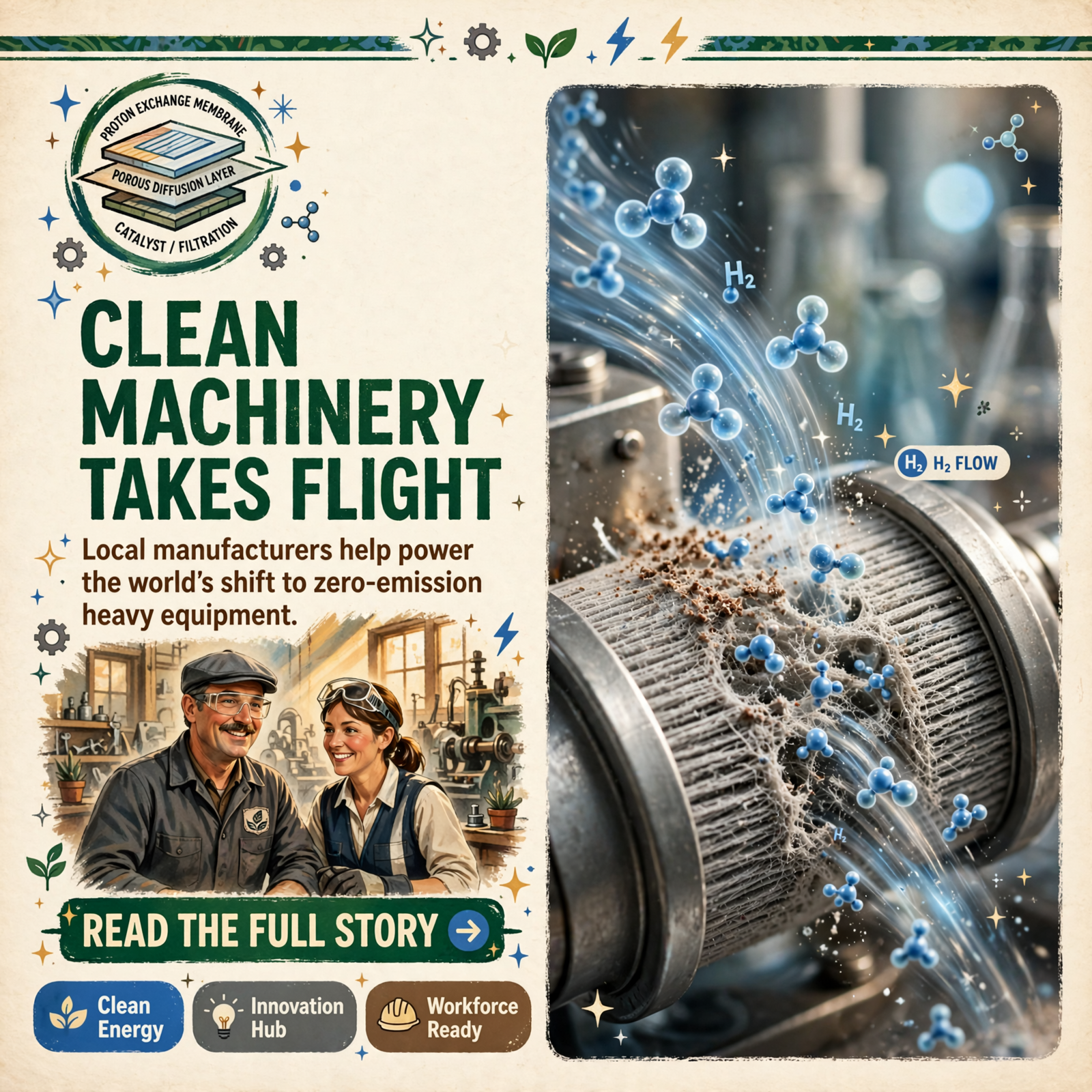 Featured image for "🔬 Hydrogen-Powered Machinery Takes Shape in EU Research Project - Filtration Technology Plays Key Role"