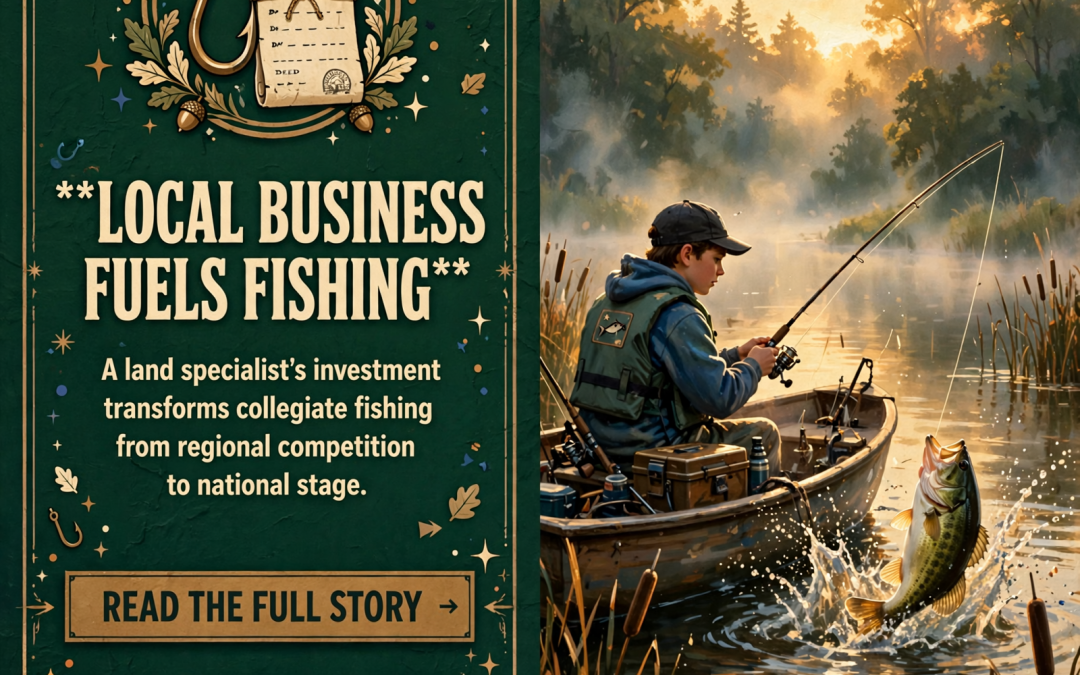 🎣 William Smith – SmallTown Hunting Properties & Real Estate Backs Bryan College Fishing Team