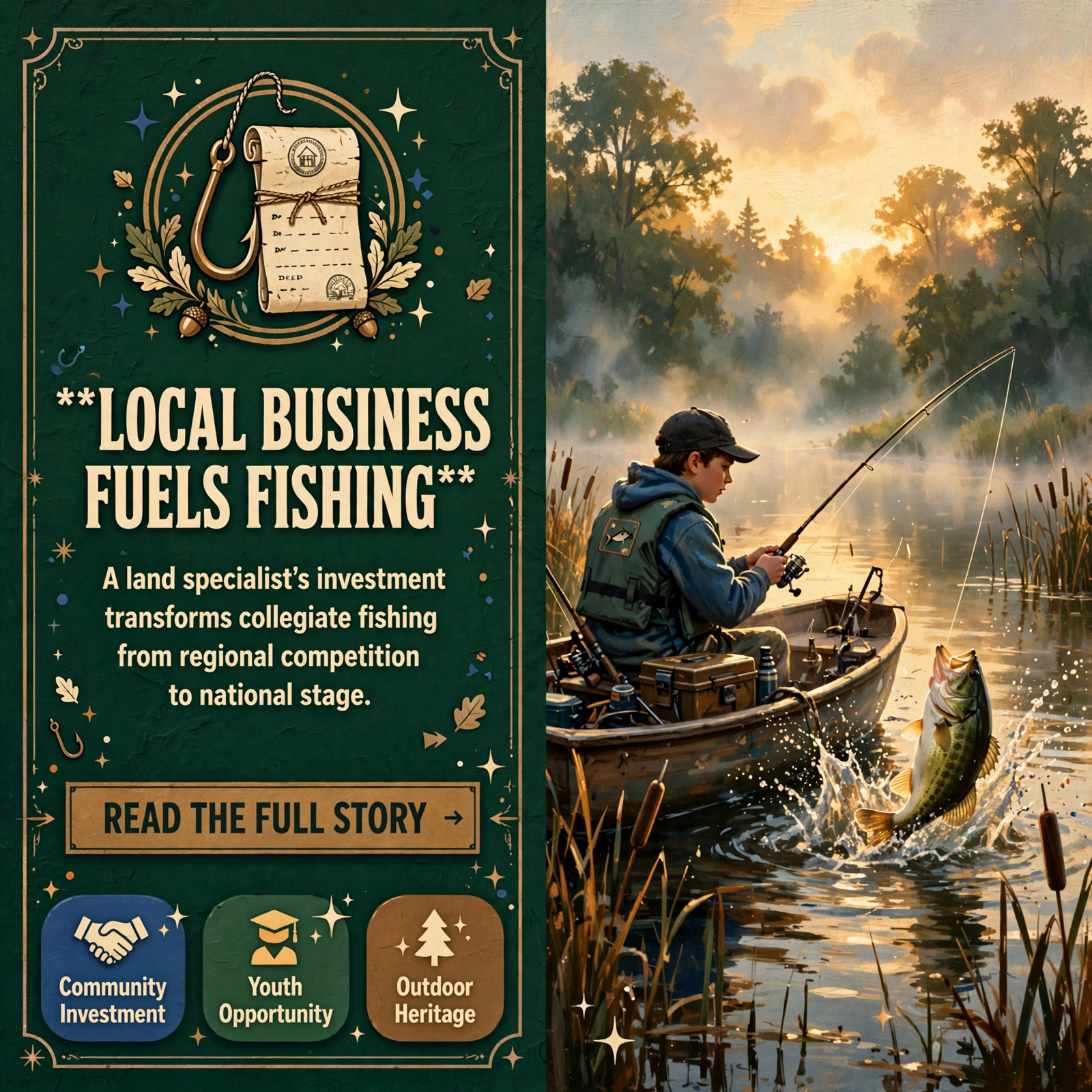 Featured image for "🎣 William Smith - SmallTown Hunting Properties & Real Estate Backs Bryan College Fishing Team"