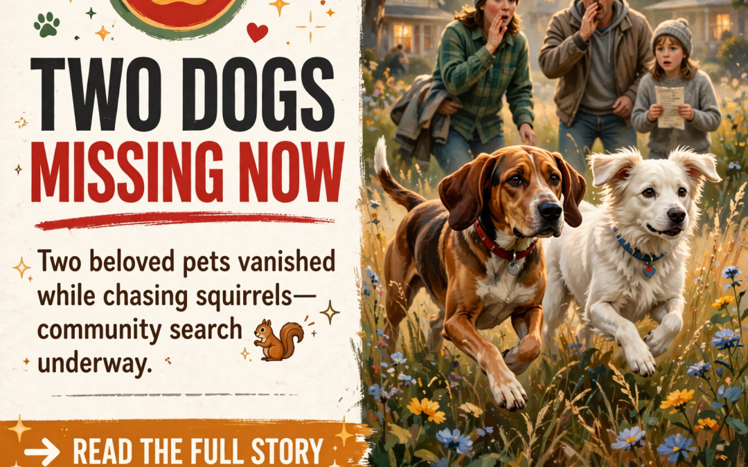 🐕 Two Dogs Missing After Chasing Squirrels – Community Asked to Help Locate Them