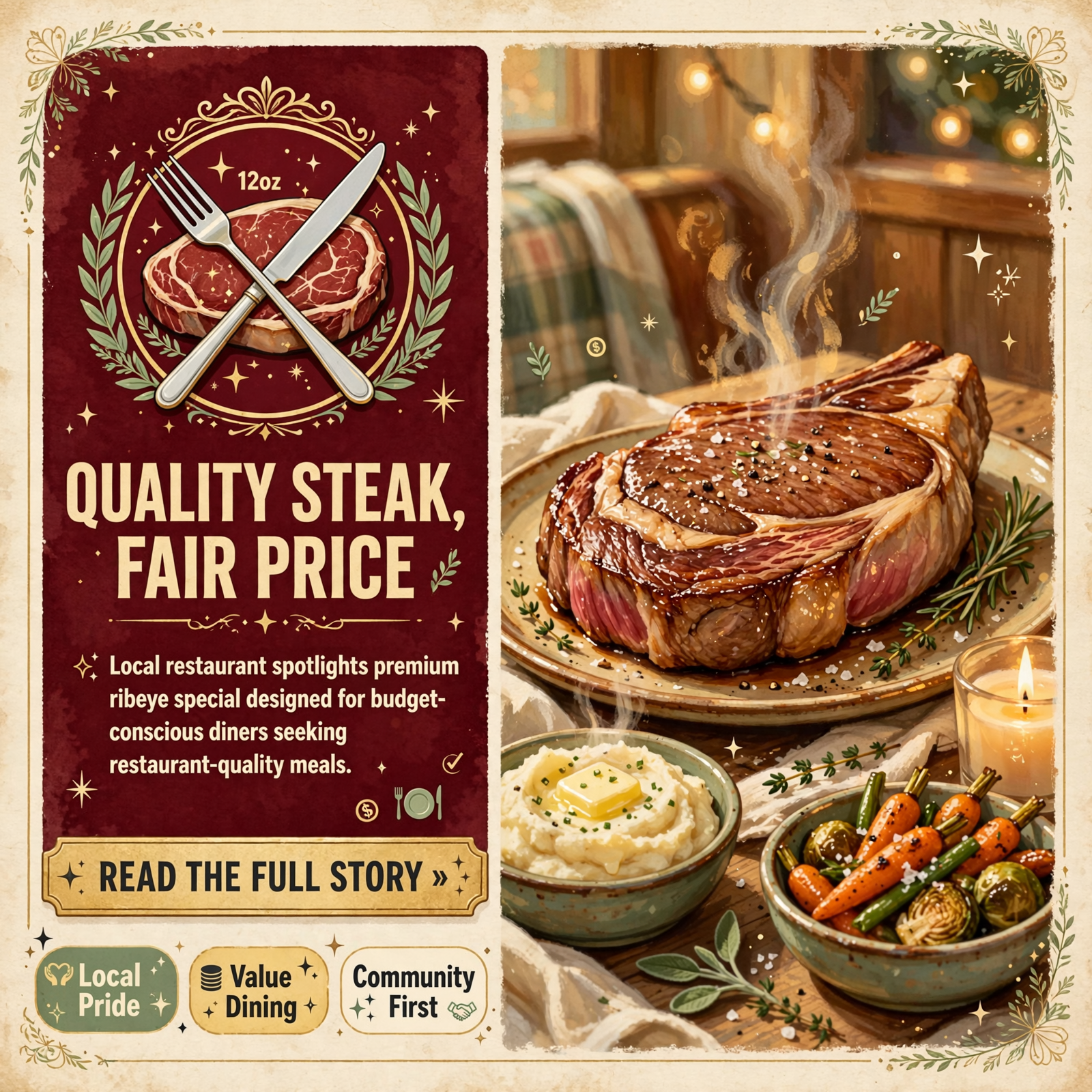 🥩 Manager’s Choice: 12oz Ribeye Steak Special at Stevarinos Italian Eatery & Pub — Featured Image Featured image for "🥩 Manager's Choice: 12oz Ribeye Steak Special at Stevarinos Italian Eatery & Pub"