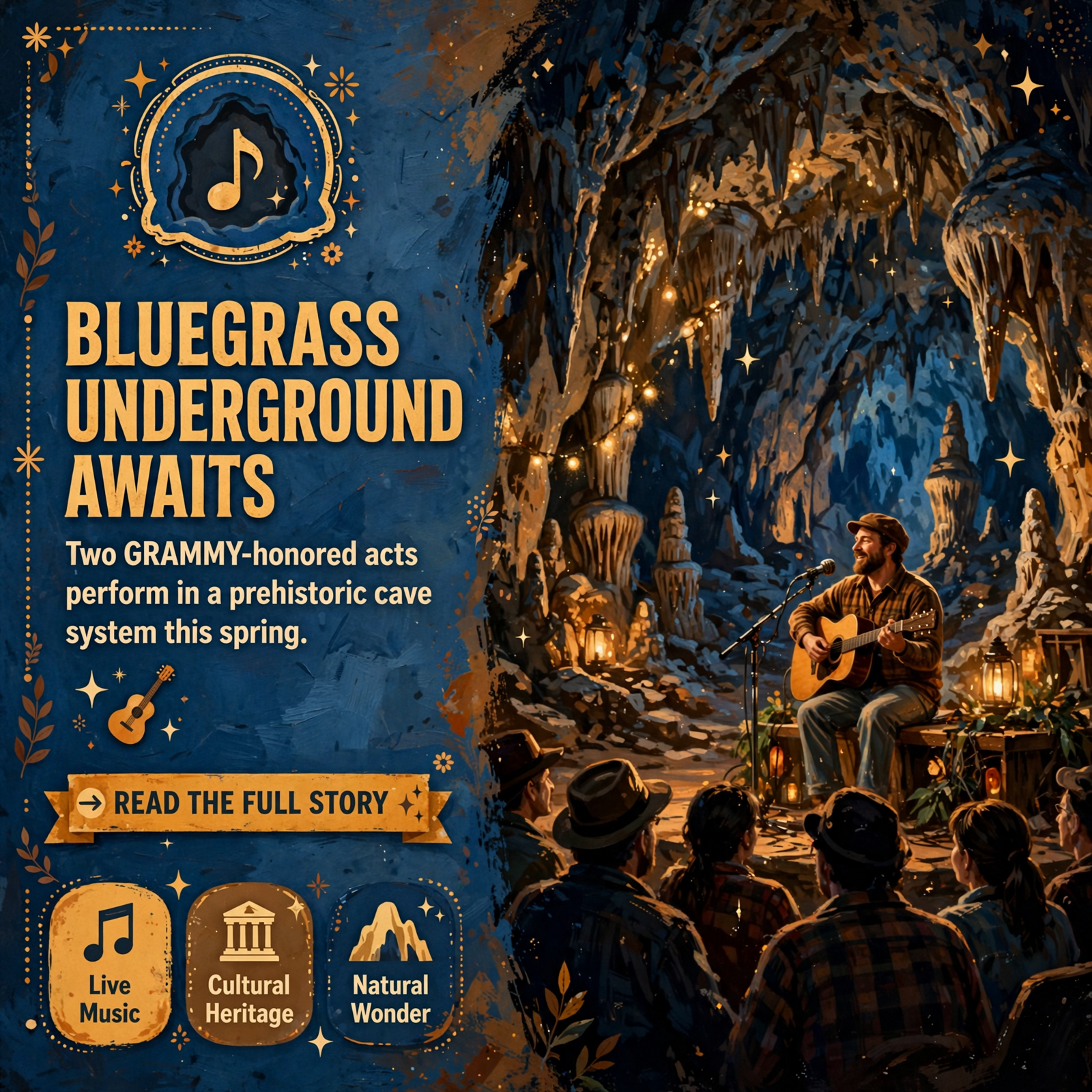 Featured image for "🎵 Dan Tyminski Band and The Po' Ramblin' Boys Underground at The Caverns - March 14"