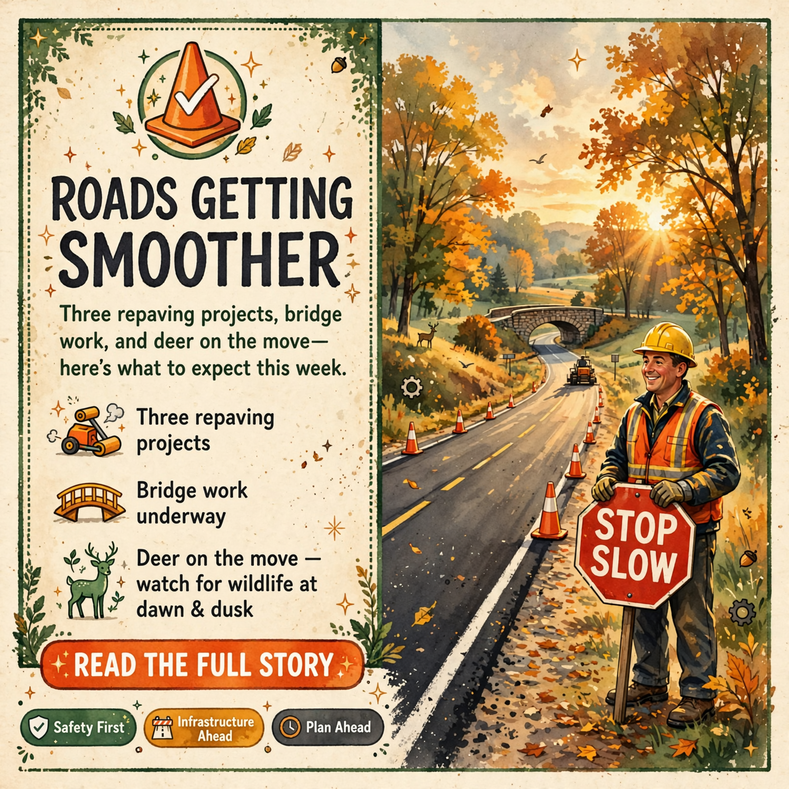 Featured image for "🚧 Fresh Blacktop, Tunnel Cleanings and Deer on the Move: Your Roads & Commute Report"