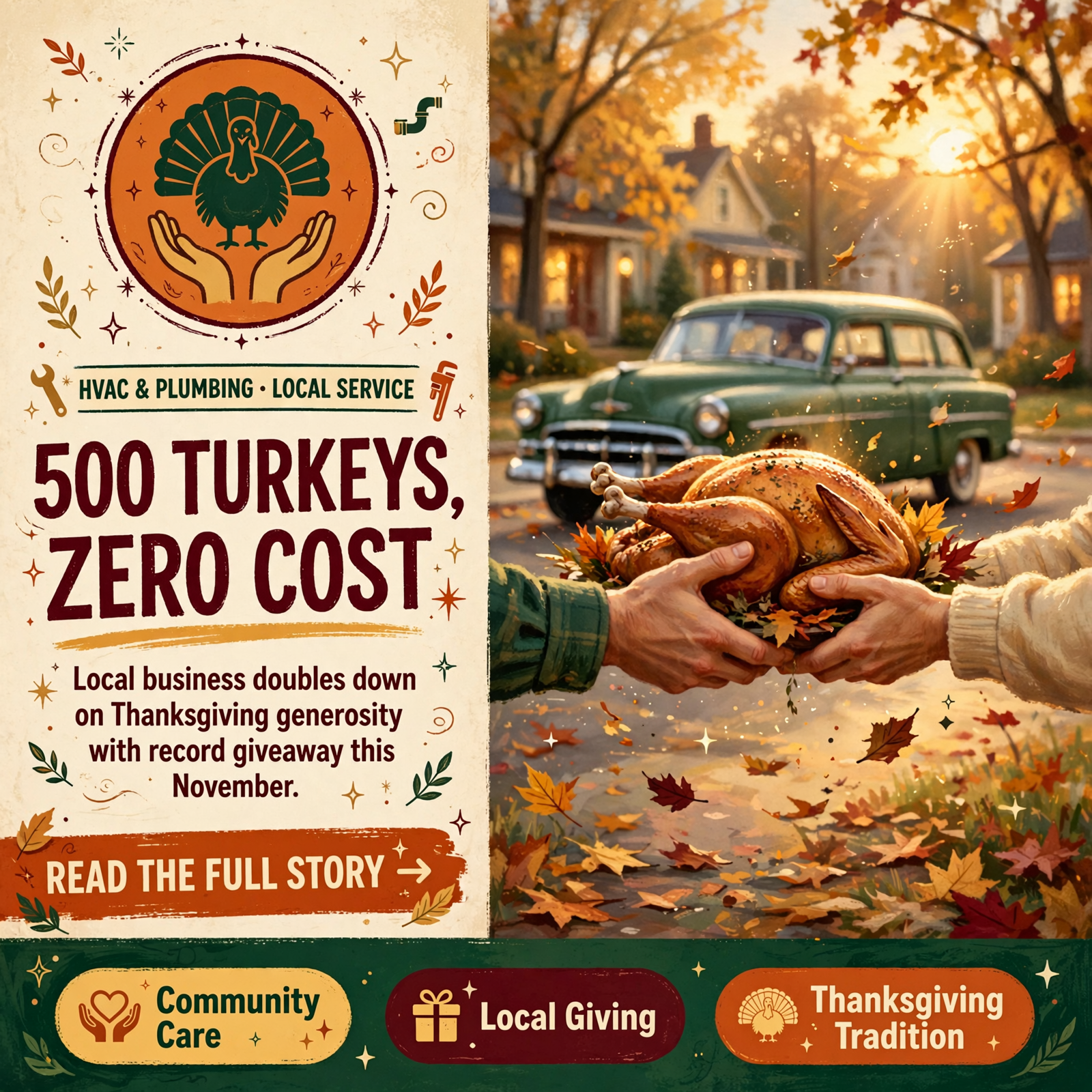 Featured image for "🦃 Tramont Heating, Cooling, & Plumbing Gives Away 500 Free Turkeys in Cookeville This November"