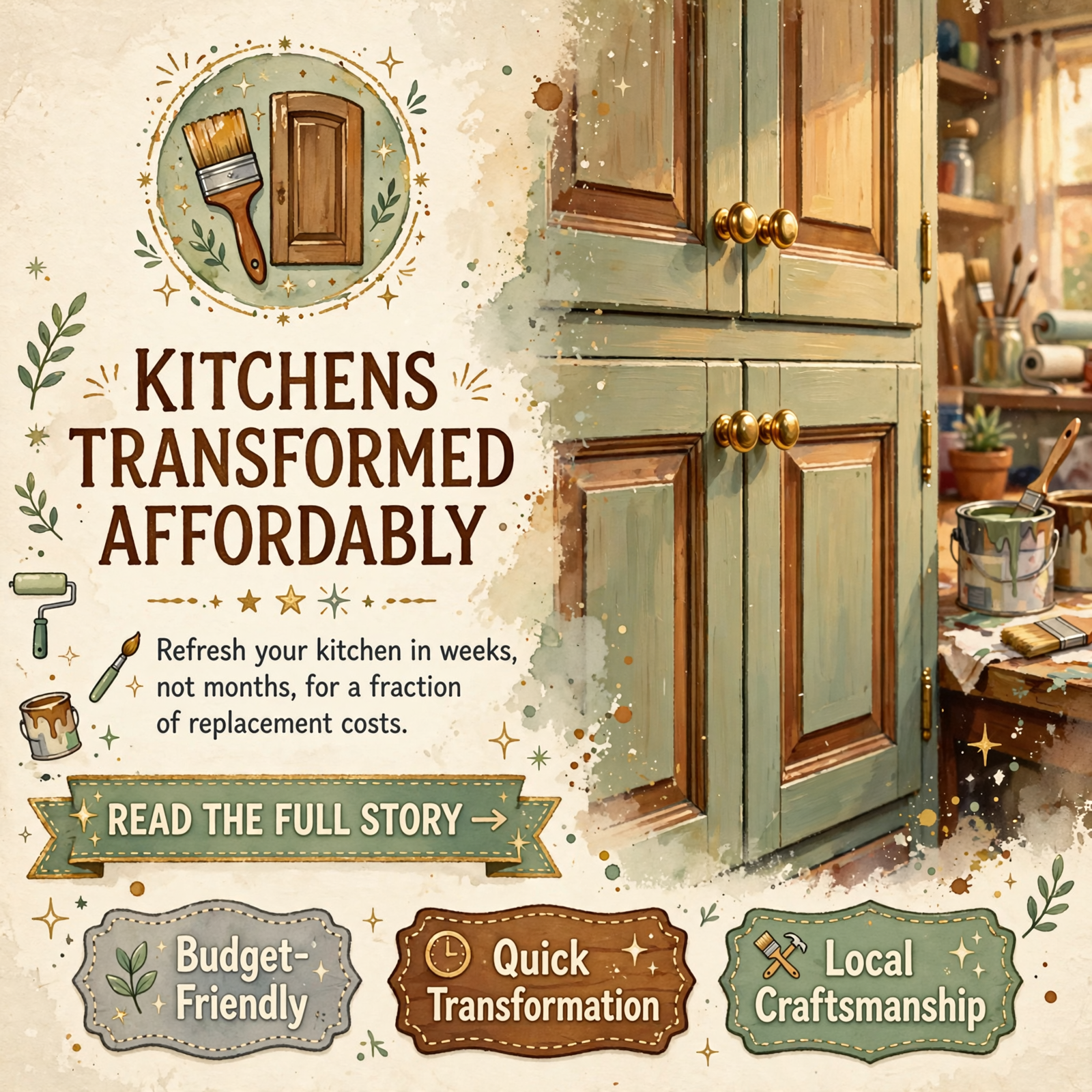 Featured image for "🎨 Kitchen Cabinet Refinishing in Chattanooga - A Faster, Budget-Friendly Alternative to Full Replacement"