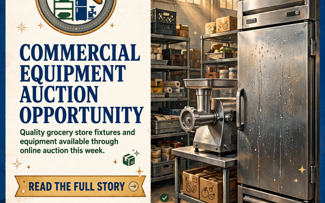 🛒 Grocery Store Liquidation Auction Coming to Bypass Pikeville – Commercial Equipment, Coolers, and Shelving Up for Bid