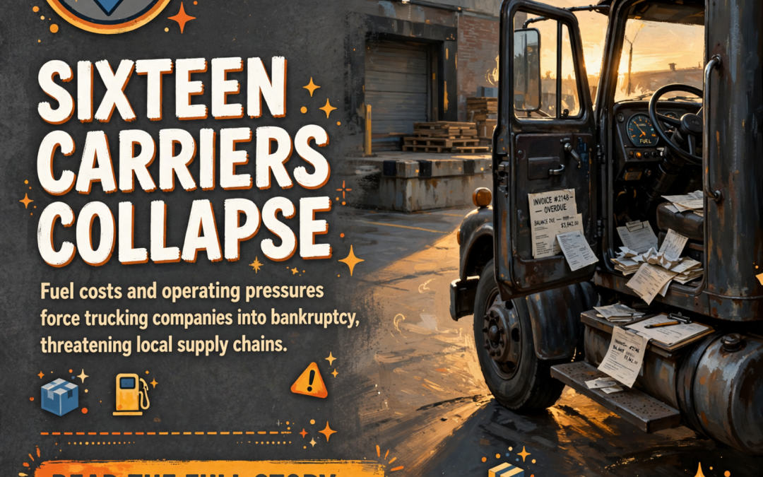 🚛 Trucking Industry Under Pressure: 16 Companies File for Bankruptcy as Diesel Costs Soar