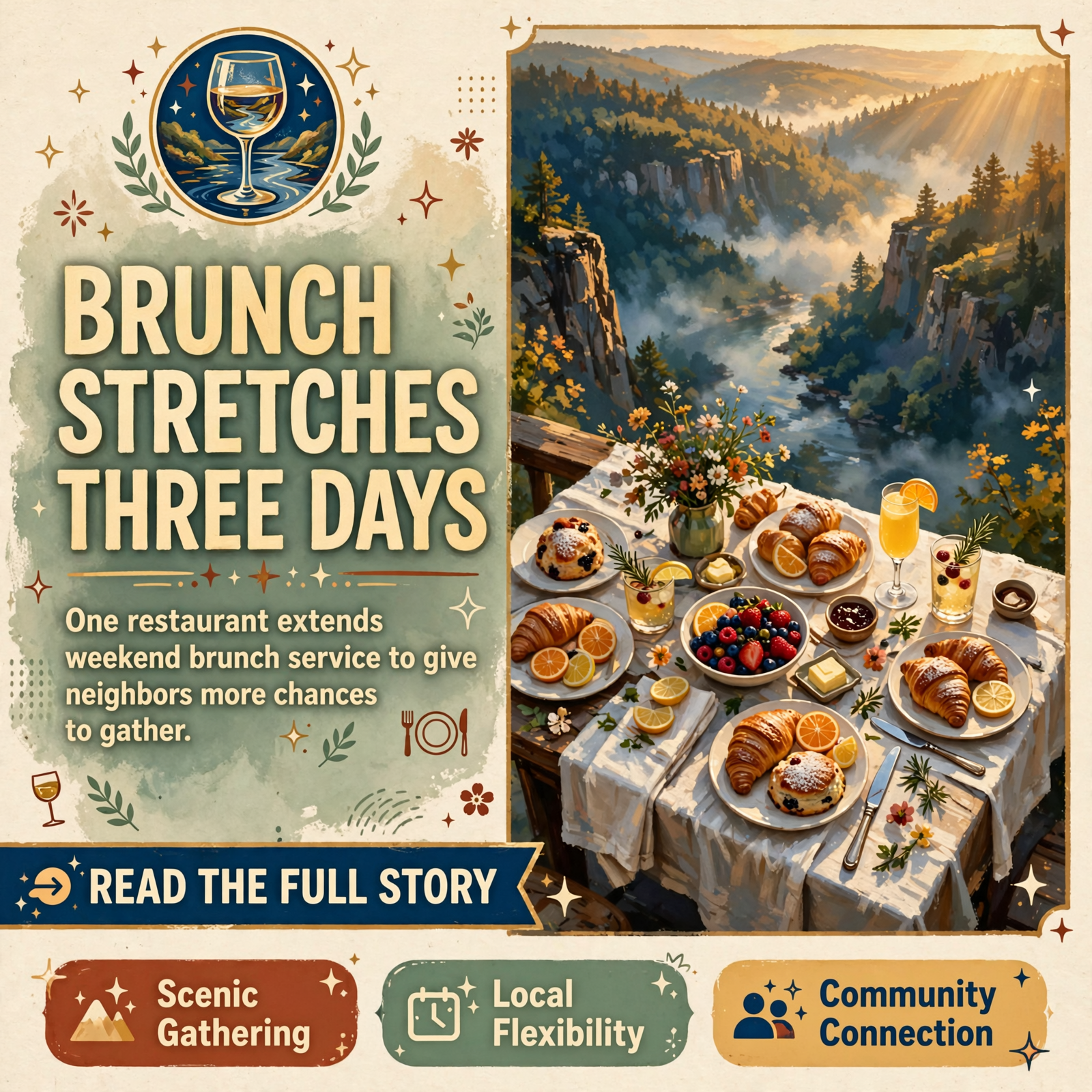 Featured image for "🥂 Extended Brunch Weekend at Riverdance in Guild - October 10-12"