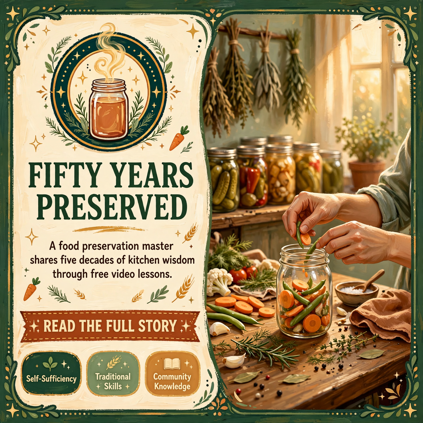 Featured image for "🎓 Local Food Preservation Expert Launches YouTube Channel to Share 50 Years of Tennessee Cooking Knowledge"