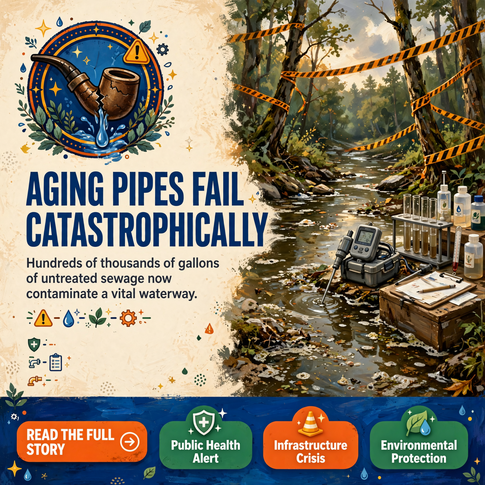 Featured image for "🚨 Sanitary Sewer Overflow Sends Hundreds of Thousands of Gallons Into South Chickamauga Creek in Chattanooga"