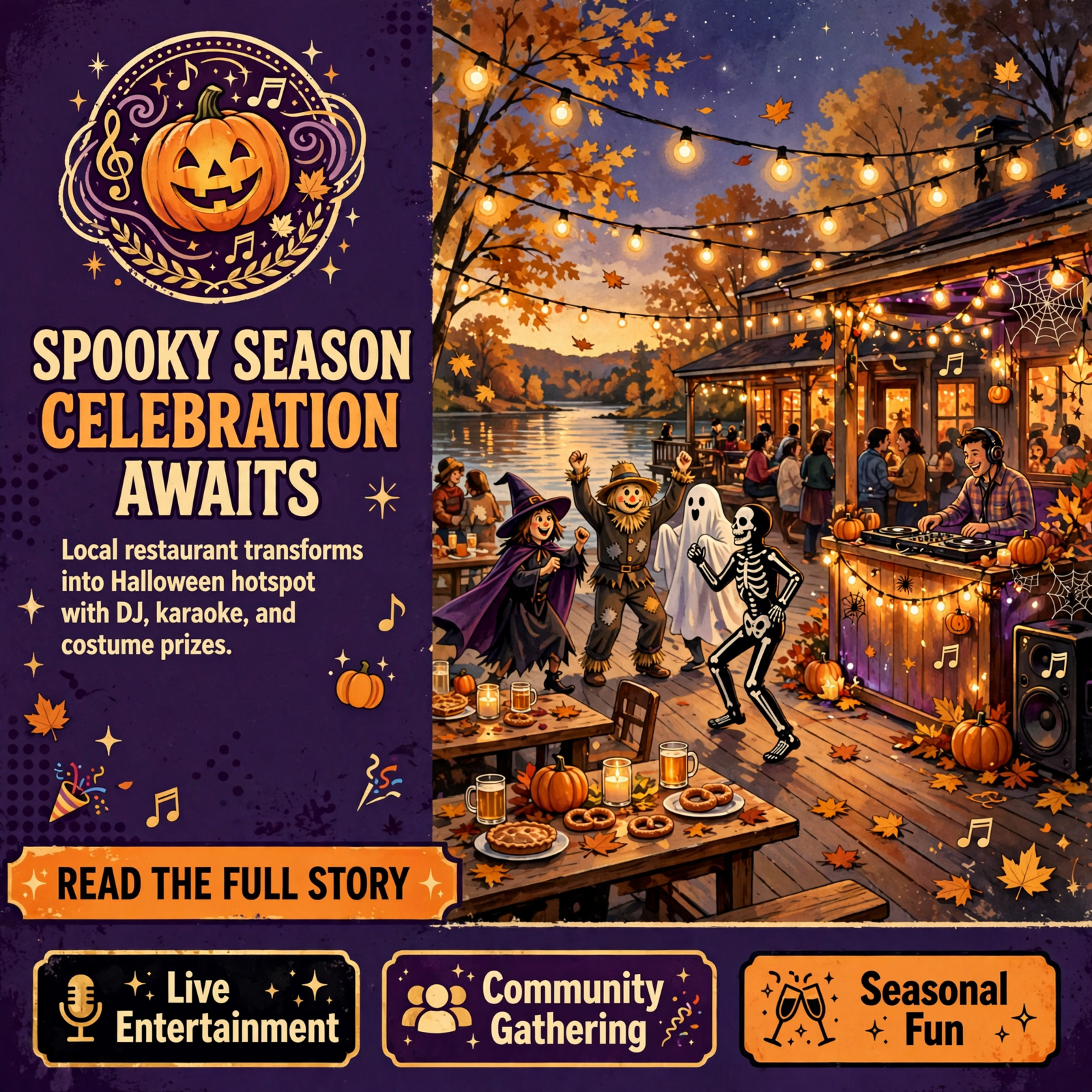 Featured image for "🎃 Halloween Party with DJ, Karaoke & Costume Contest at Zois Harbor Lights Restaurant"