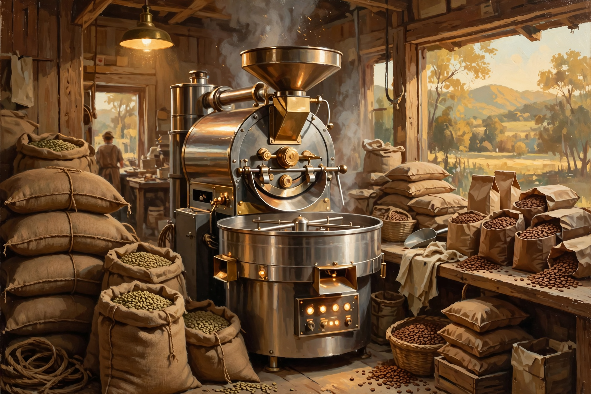 Illustration for ☕ Back at the Roaster: Baker Mountain Roastery Is Filling Orders Again