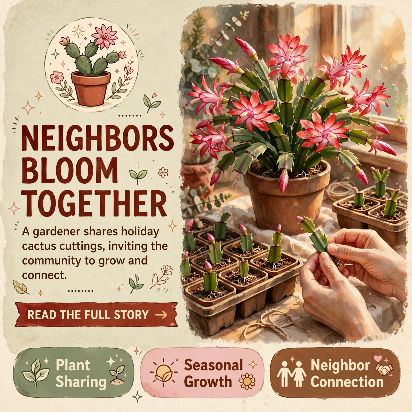 Featured image for "🌿 Local Gardener Shares Seasonal Cactus Cuttings - A Community Plant Exchange"