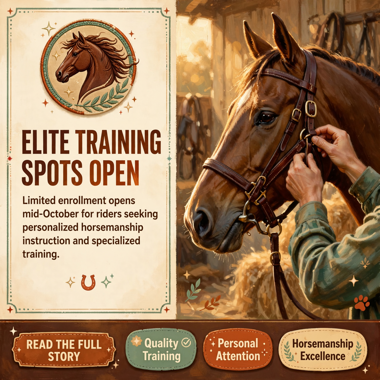 ๐ด Training Spots Opening at Rock Island Horse Riding School – Limited Availability Mid-October โ Featured Image Featured image for "๐ด Training Spots Opening at Rock Island Horse Riding School - Limited Availability Mid-October"