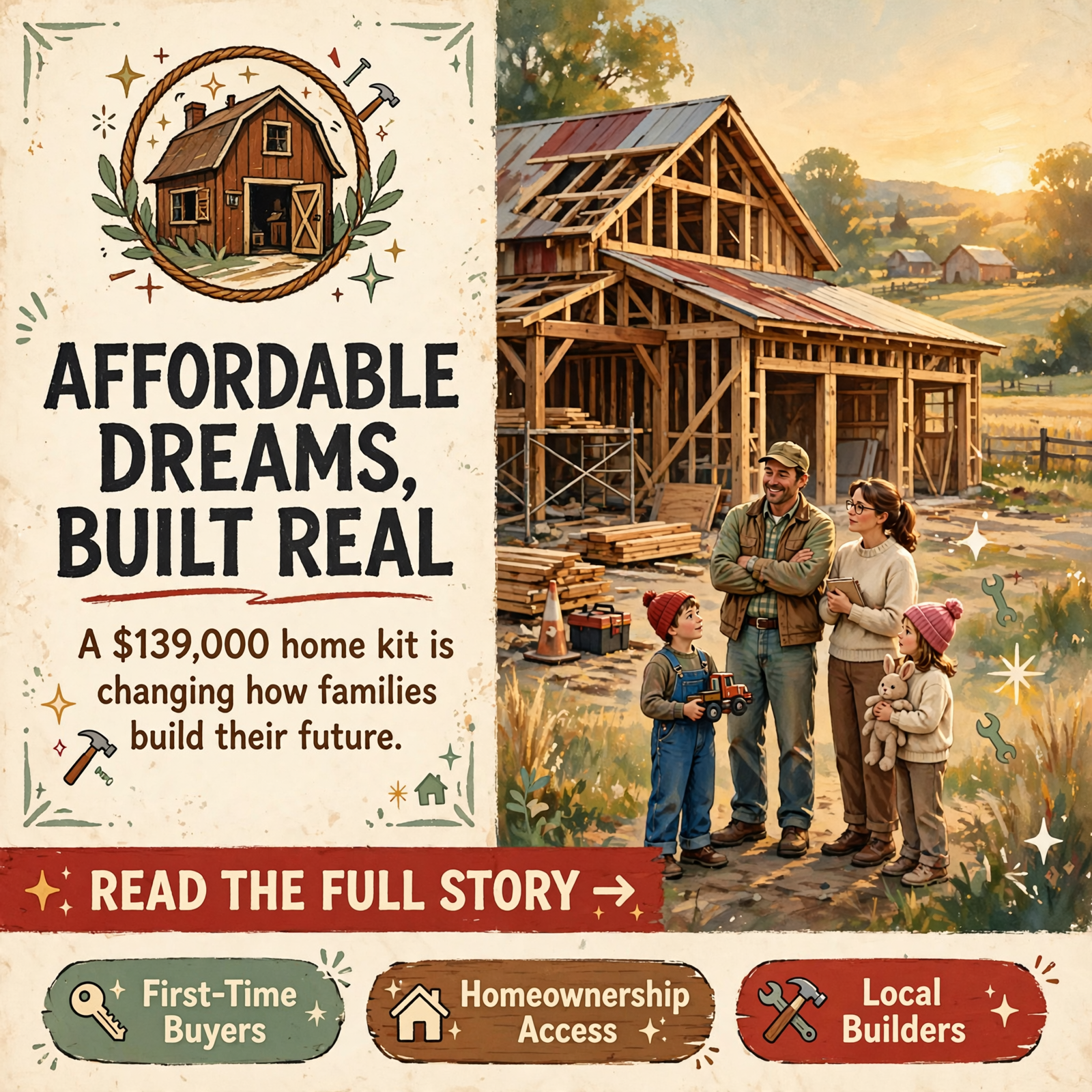 Featured image for "🏡 Affordable Barndominium Kit Offers Families a Path to Homeownership in Summertown"