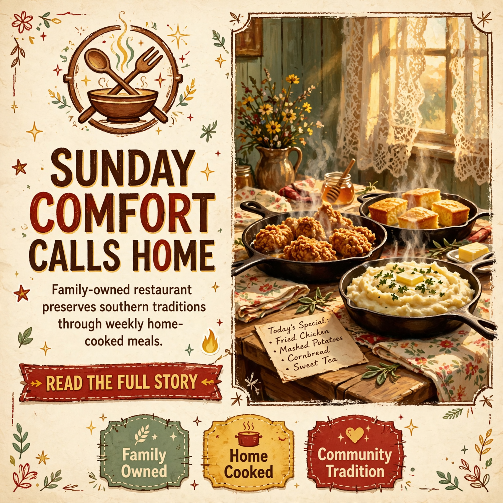 Featured image for "🍗 Sunday Comfort Food in Dunlap - Anthony and Theresa's Homecookin' Serves Up Southern Classics"