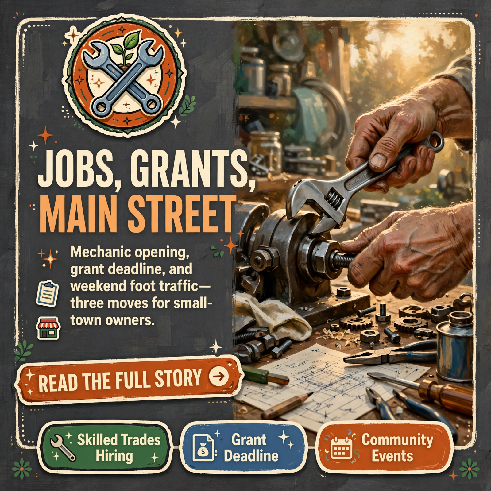 Featured image for "💼 A $29 Mechanic Slot, a $50k Grant Window and a Weekend That Puts Feet on Rankin"