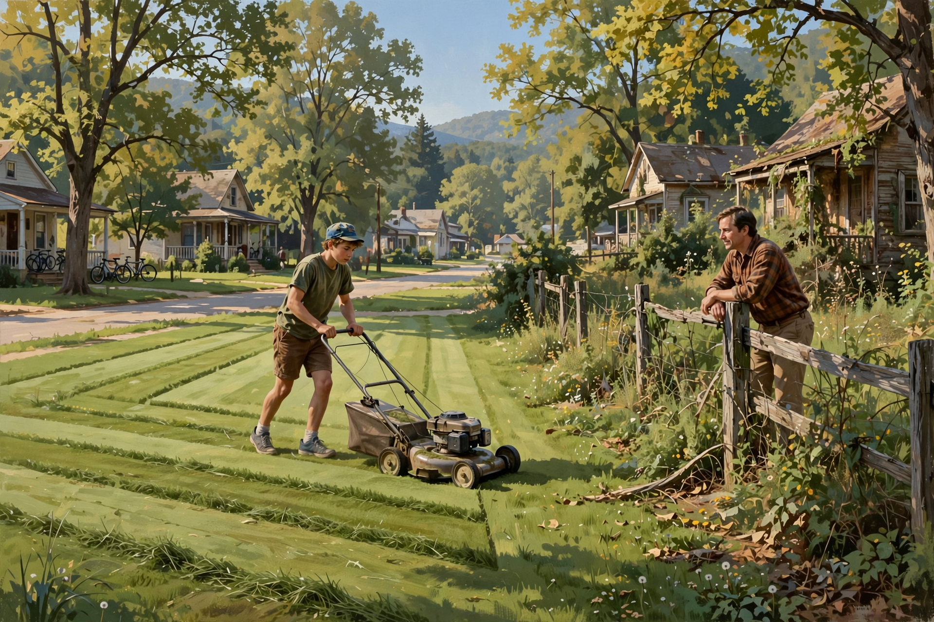 Illustration for When I Mowed Lawns, the Journey Could Be Very Short