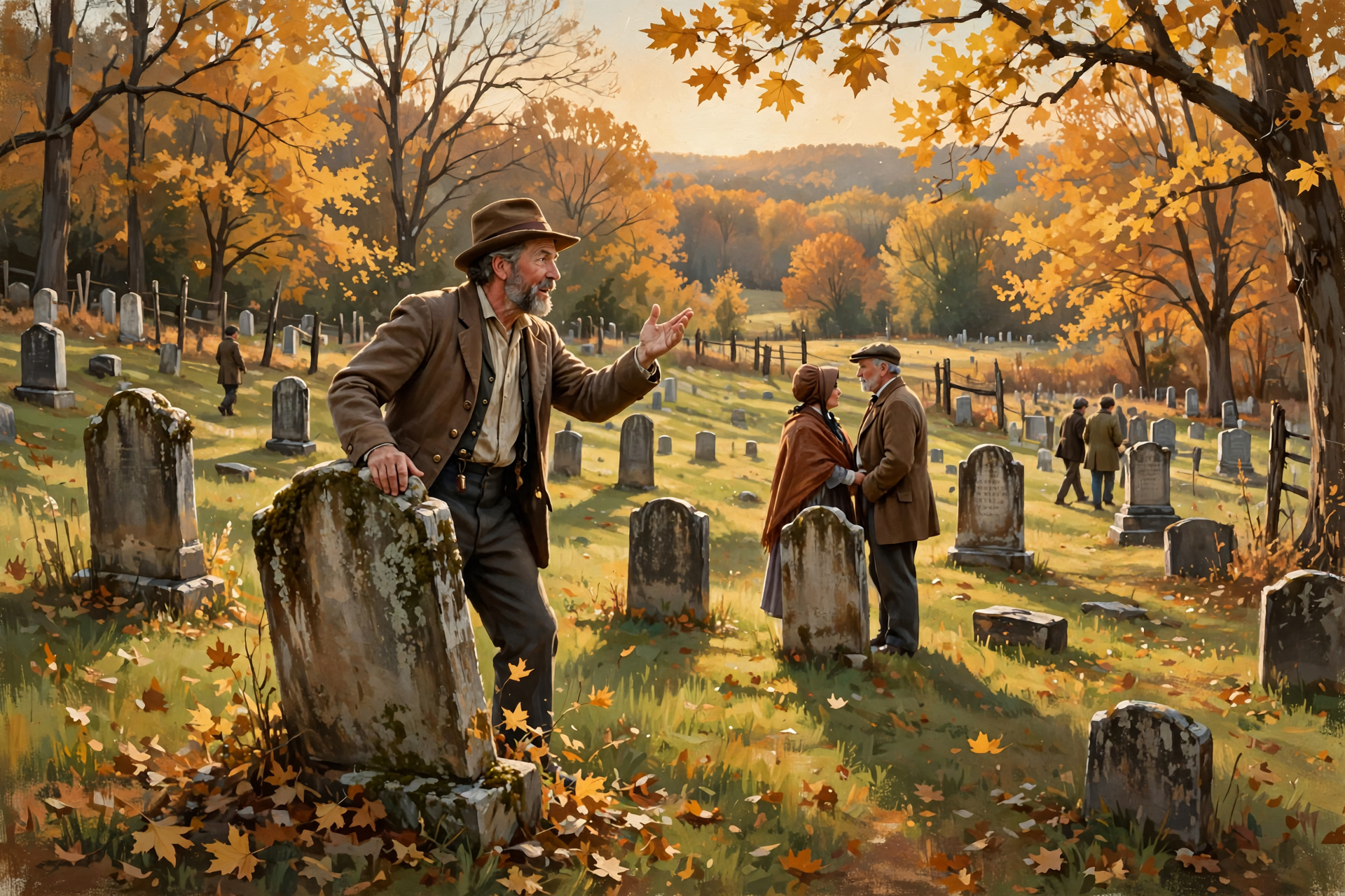 Illustration for 🎩 History Comes Out to Say Hello at the Maple Hill Cemetery Stroll