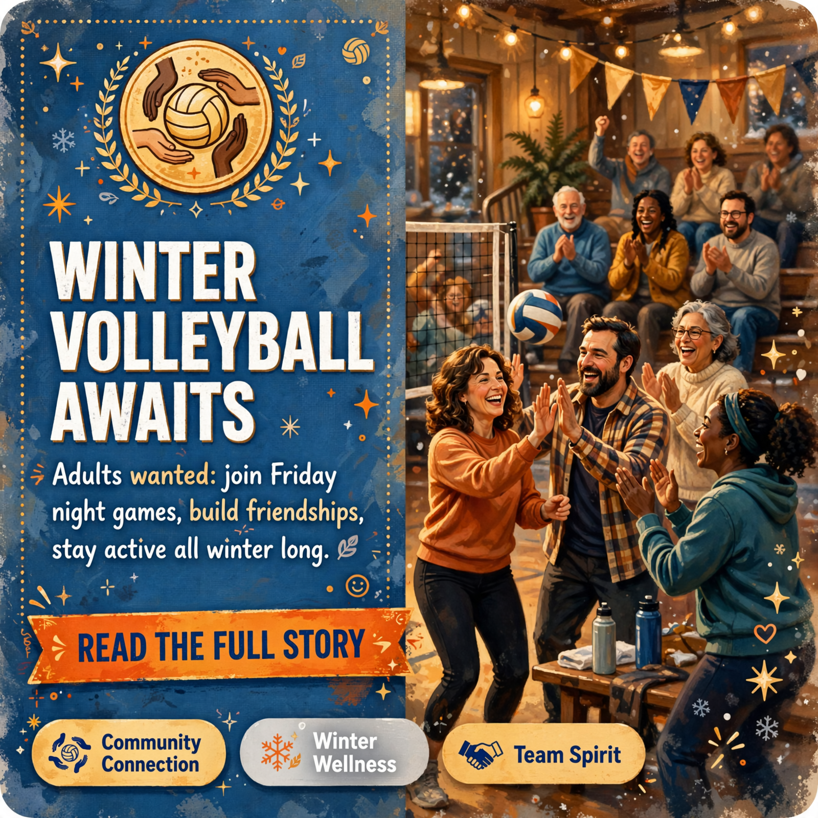 Featured image for "❄️ Winter Adult Volleyball League Registration Open - Join Friday Night Games in Sparta"