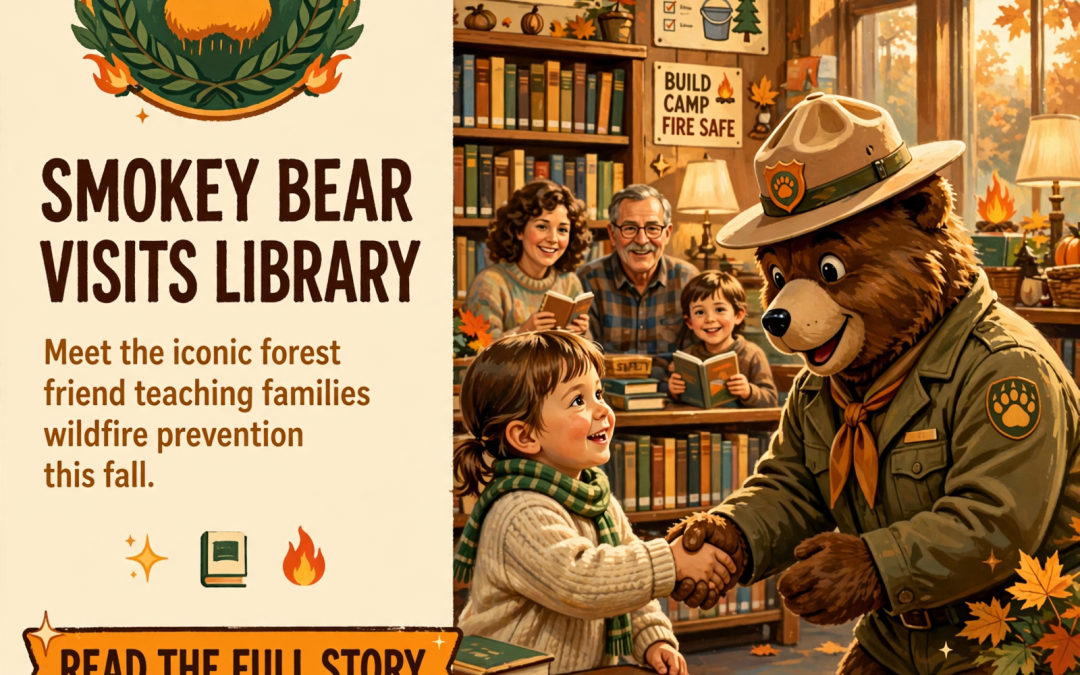 🐻 Smokey Bear Visits Sequatchie County Public Library for Fire Safety Meet-and-Greet