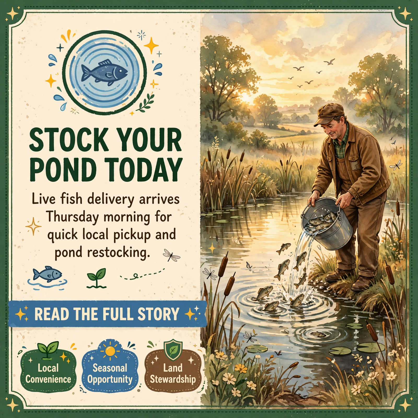 Featured image for "🐟 Fish Wagon Pond Stocking Event Comes to Dunlap - Thursday, October 8"