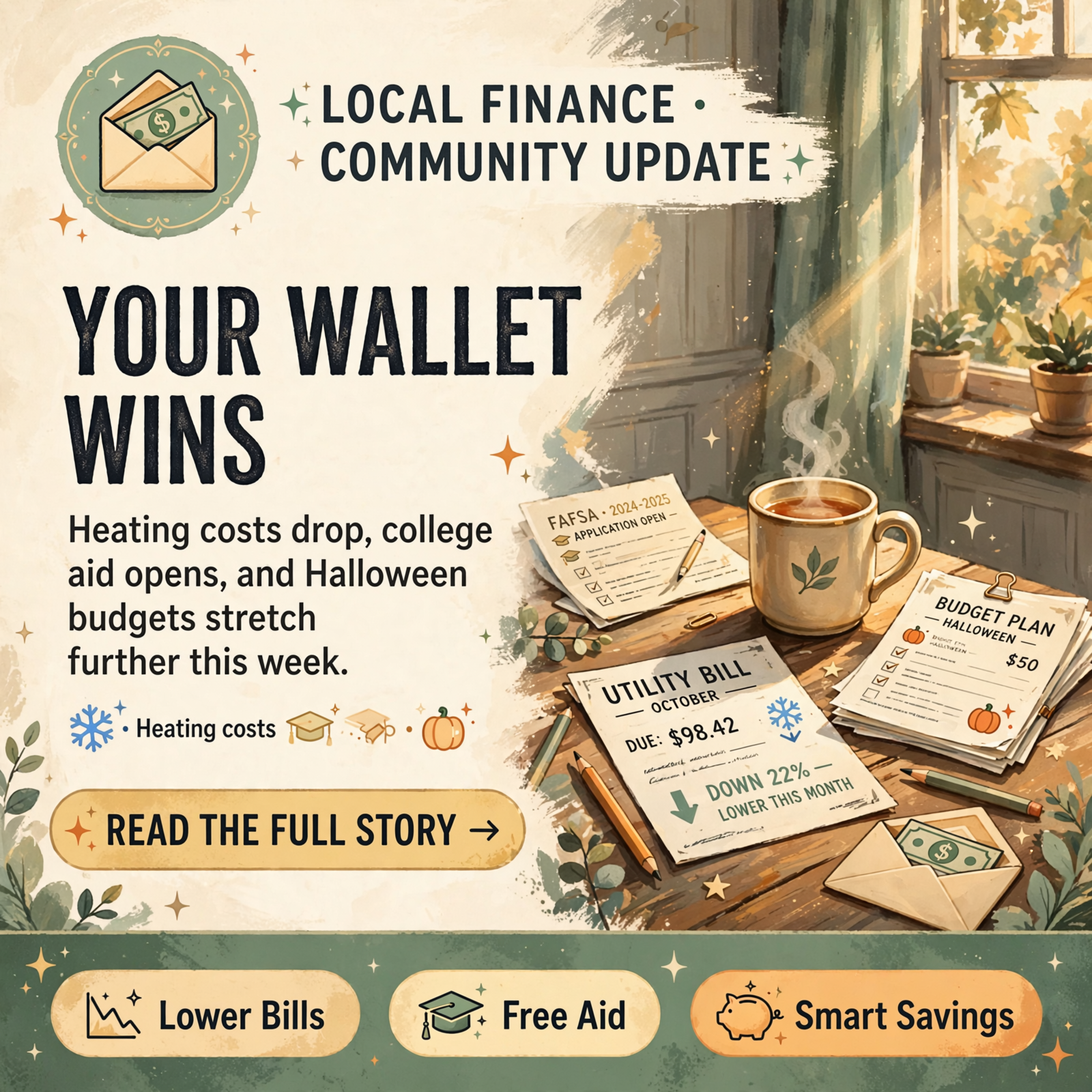 Featured image for "💵 Heating Bills, College Money and a Budget-Friendly Halloween: Your Wallet This Week"