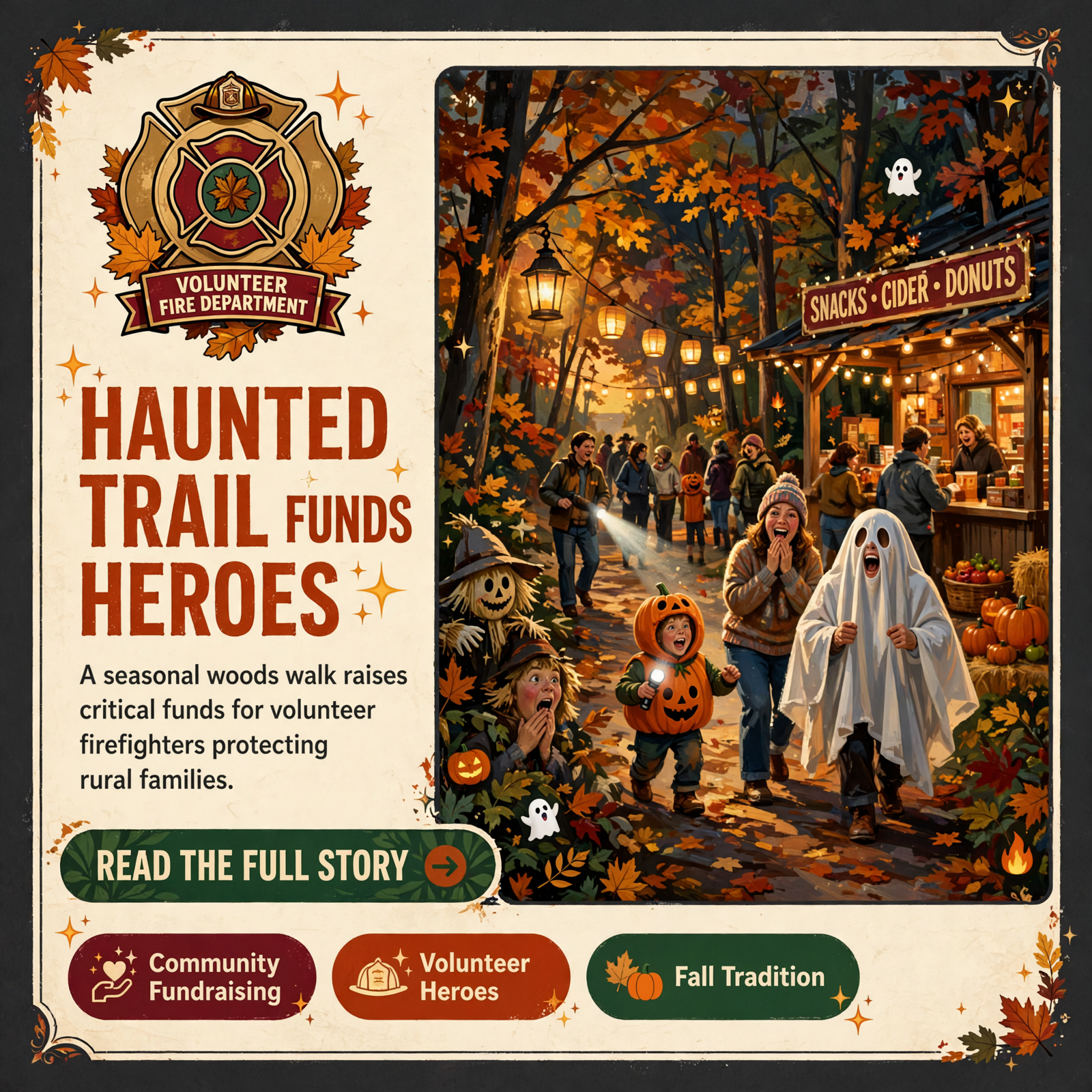 Featured image for "🎃 Cedar Grove VFD Haunted Trail Opens on Bone Cave Mountain for October Frights"