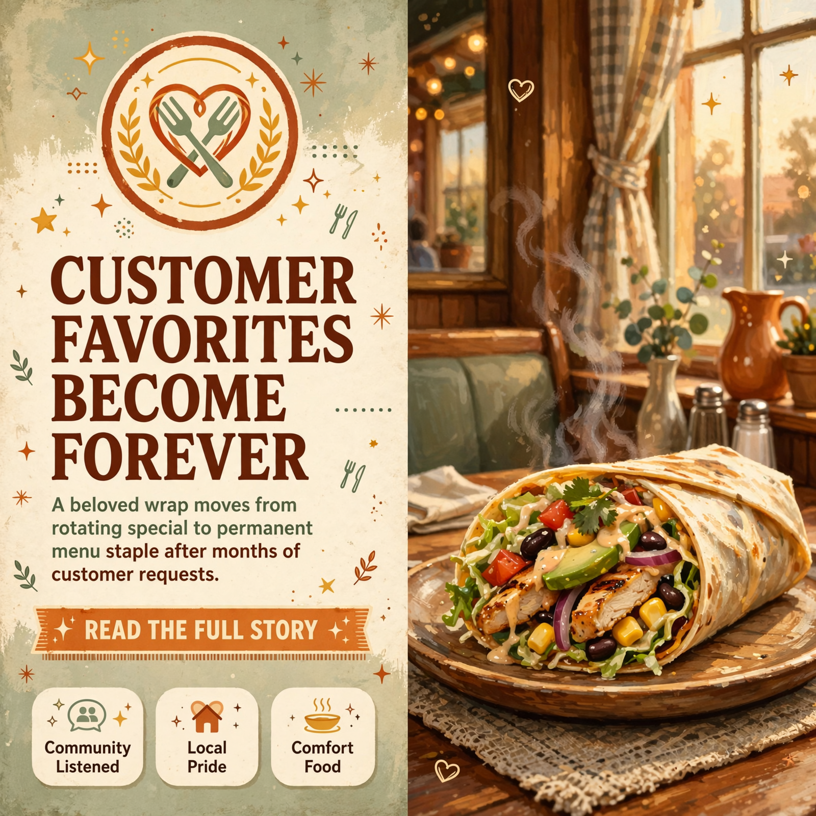 Featured image for "🌯 Southwest Wrap Becomes Permanent Menu Item at Fix'nz 4 The Soul in Dunlap"