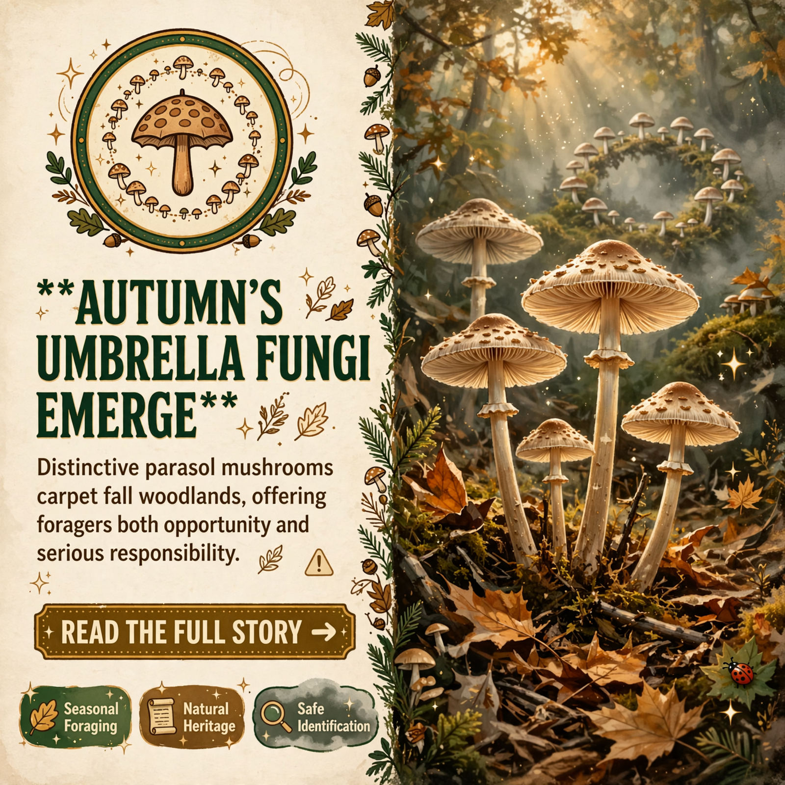 Featured image for "🍄 Parasol Mushrooms Thrive in Appalachian Woodlands - A Fall Foraging Guide for the Region"