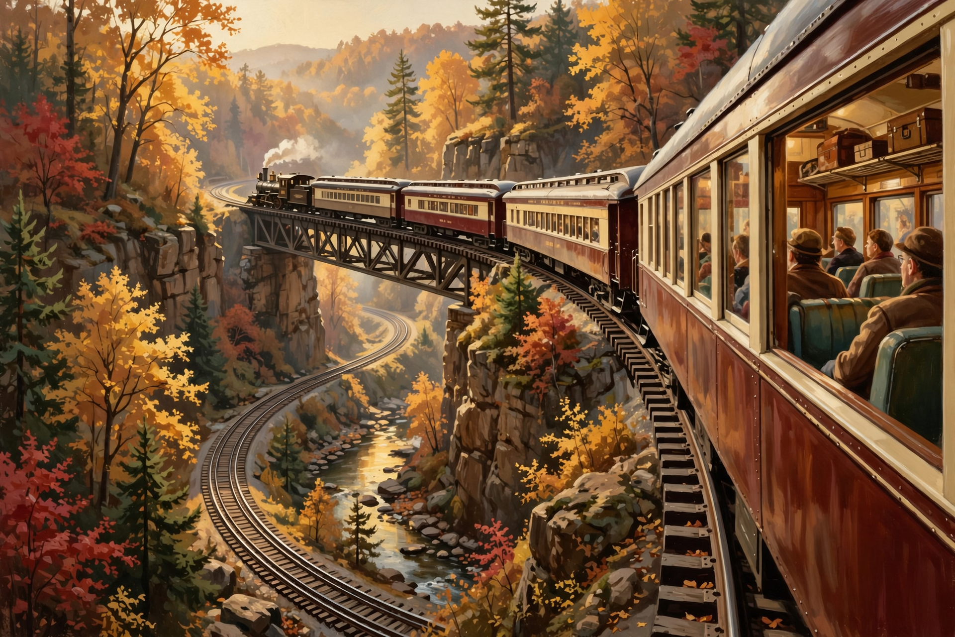 Illustration for 🚂 Ride a Train Through the Hiwassee Gorge That Loops Right Over Itself