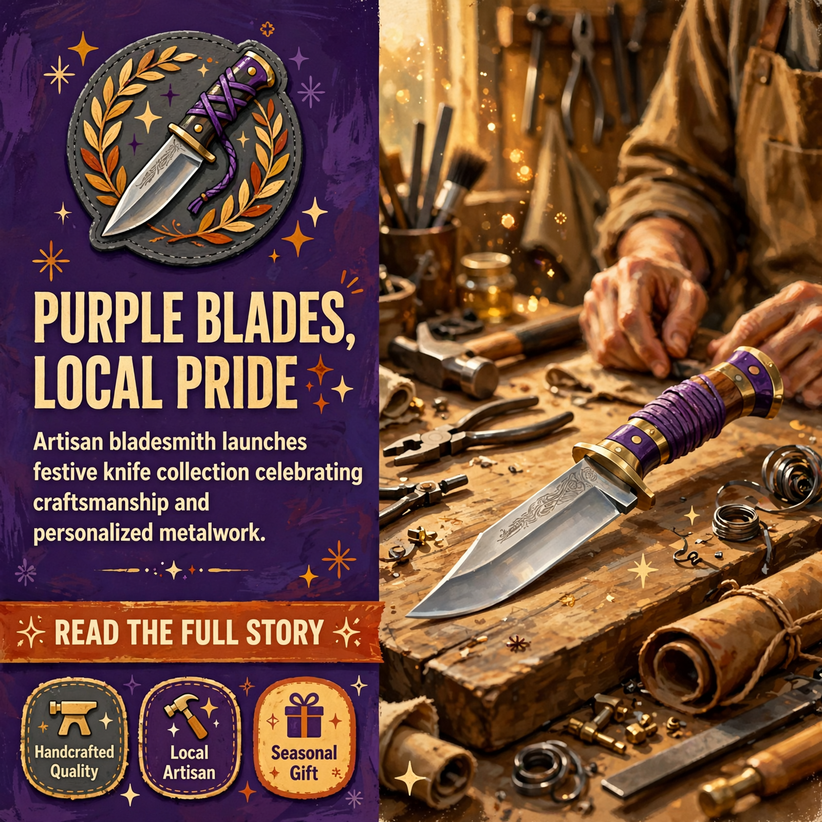 Featured image for "🎃 K4 Krafts Launches Halloween Special for Purple Lovers - Handcrafted Knives Available Now"