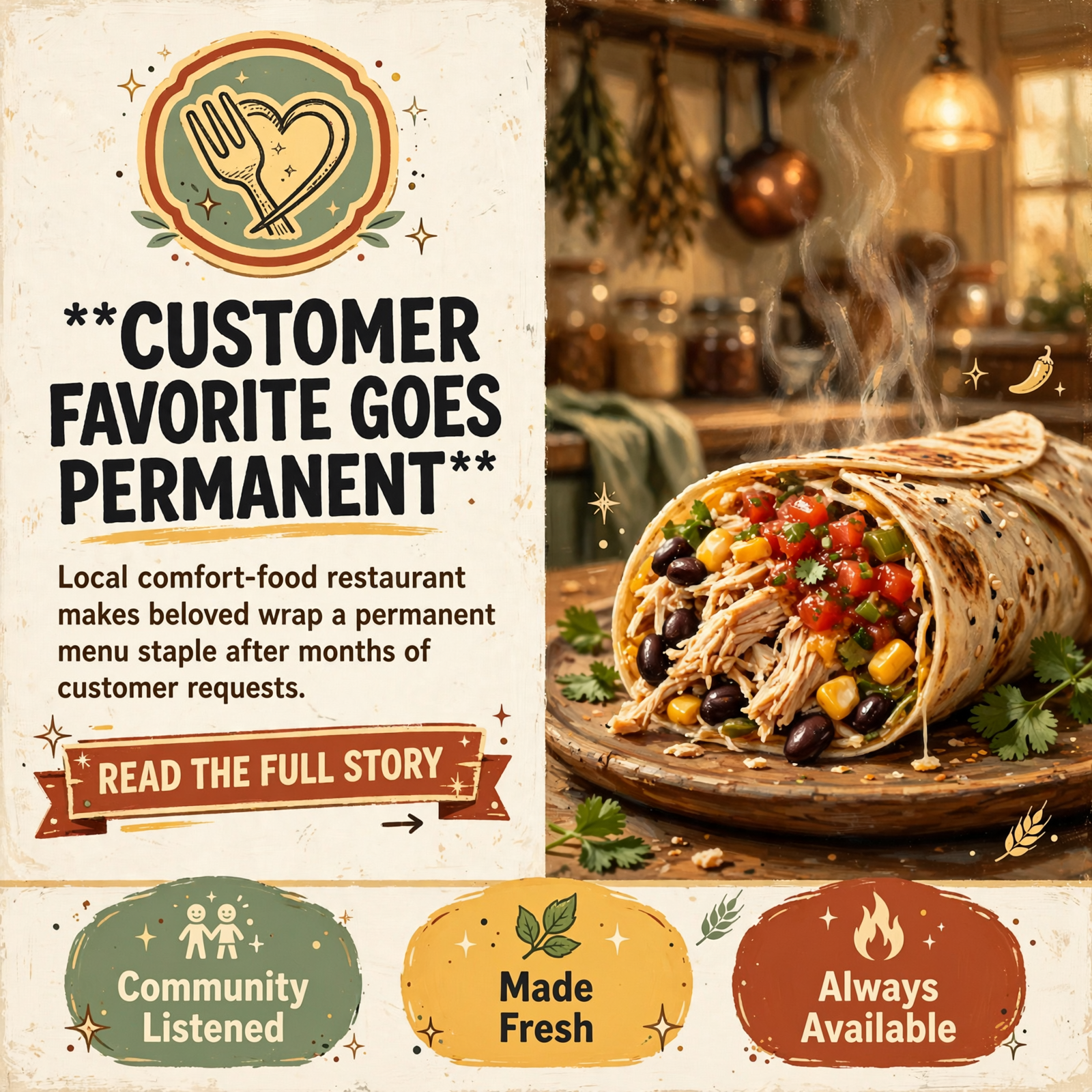Featured image for "🌯 Southwest Wrap Becomes Permanent at Fix'nz 4 The Soul in Dunlap"