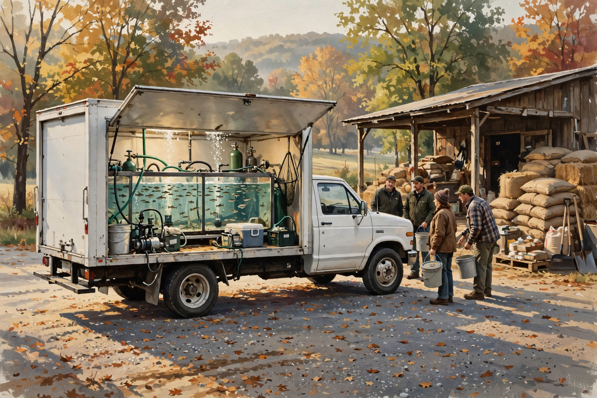 Illustration for 🐟 Recent Pond Note: Fish Wagon Stopped in Dunlap Oct. 8
