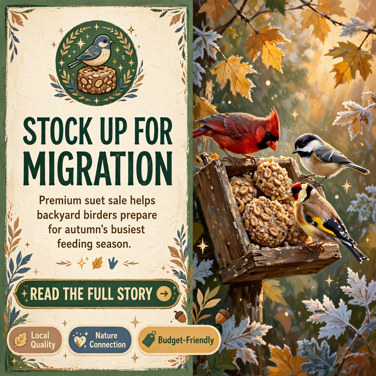 🐦 Peanut Crunch Suet Sale: Stock Up for Fall Birdwatching Season — Featured Image Featured image for "🐦 Peanut Crunch Suet Sale: Stock Up for Fall Birdwatching Season"
