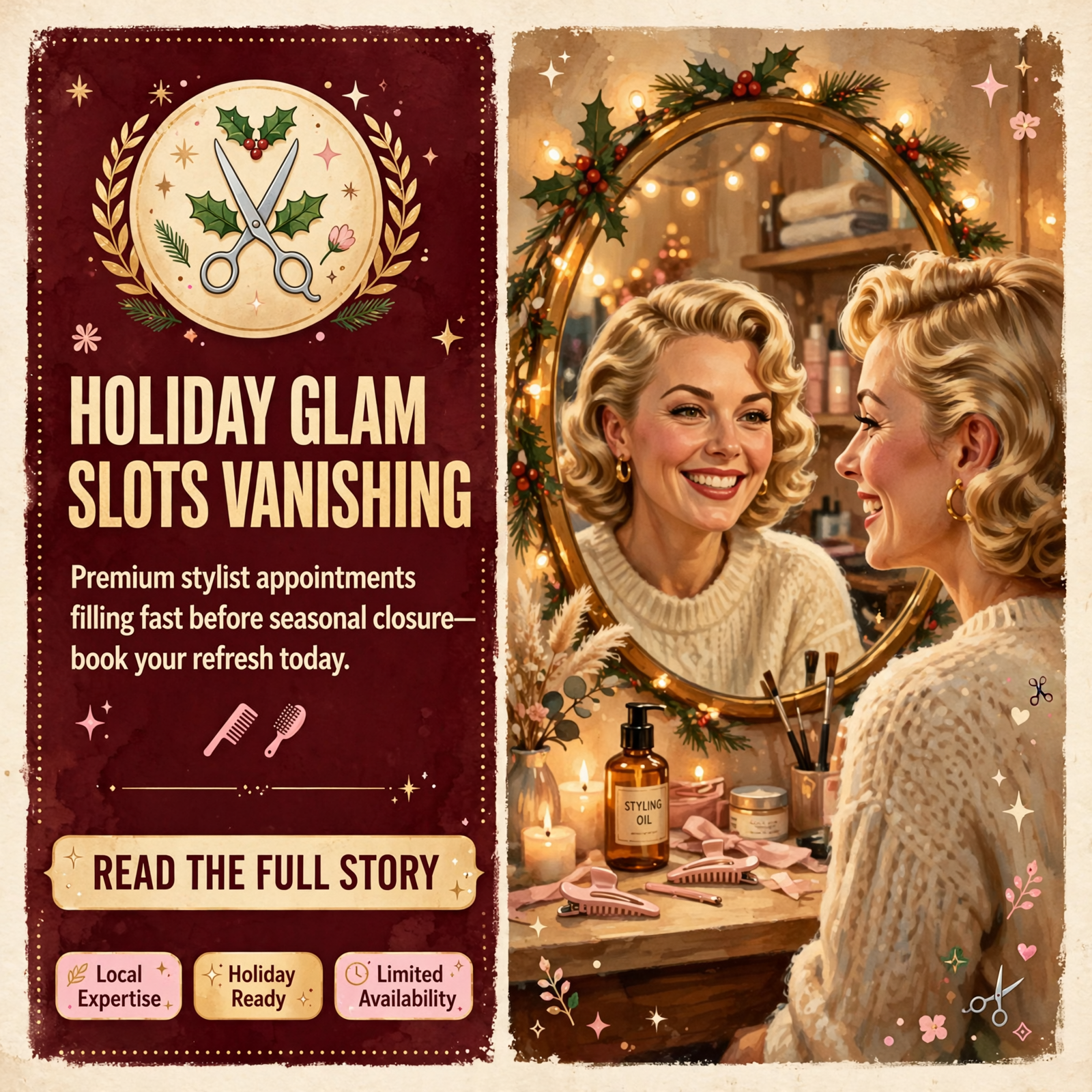 Featured image for "✨ Holiday Hair Appointments Filling Fast in Dayton - Book Now Before Stylist's Vacation"
