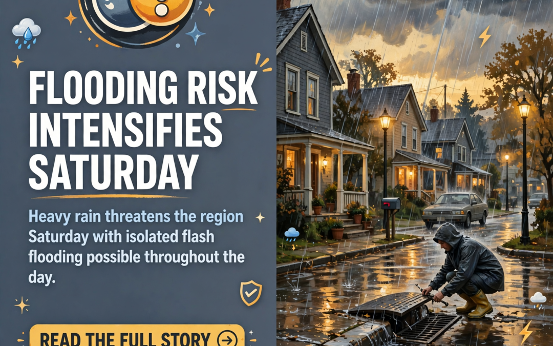 🌧️ Heavy Rain and Flash Flood Risk Across Tennessee Valley on Saturday
