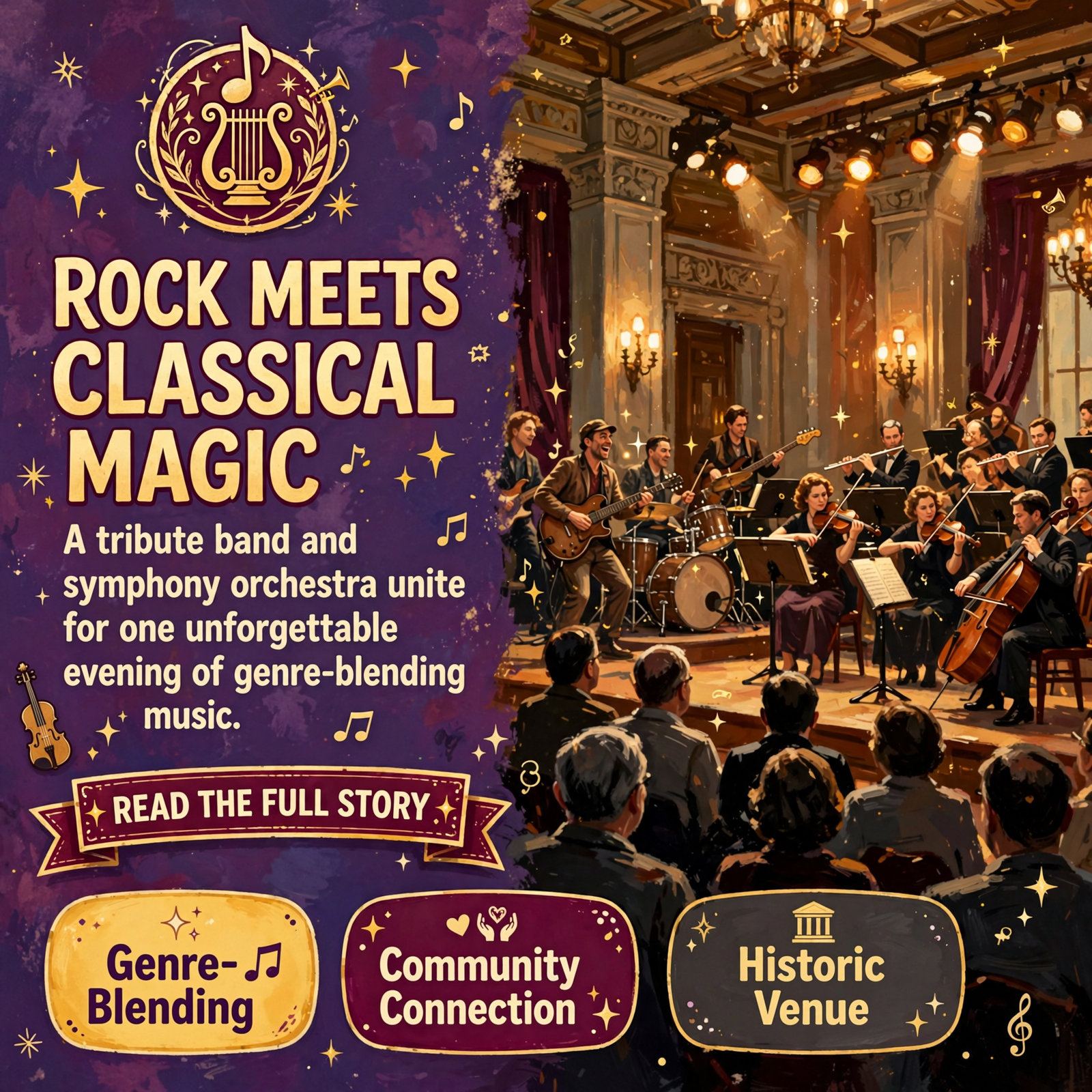 Featured image for "🎶 Journey Tribute Band and Symphony Orchestra Unite for Music at the Mansion on October 10th"
