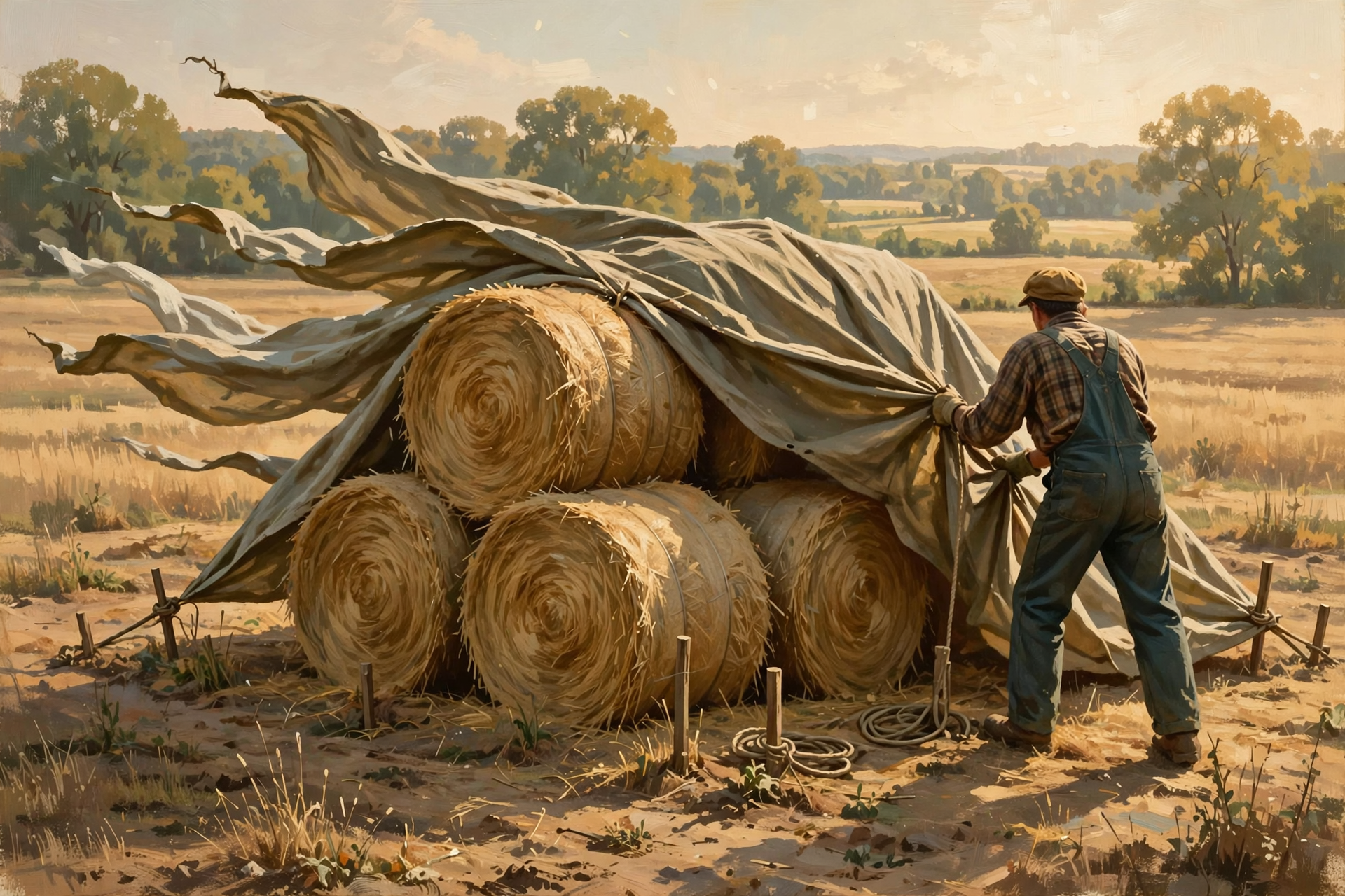 Illustration for 🌧️ The Weekend Rain Is Coming: Get the Hay Covered and the Ditches Clear