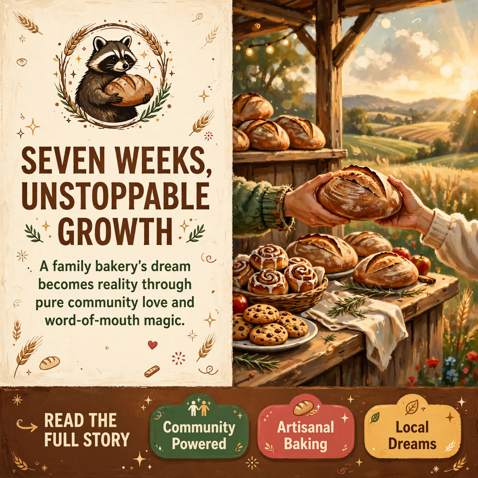 Featured image for "🦝 Seven Weeks of Community Love: The Rustic Raccoon Celebrates Early Success in Crossville"